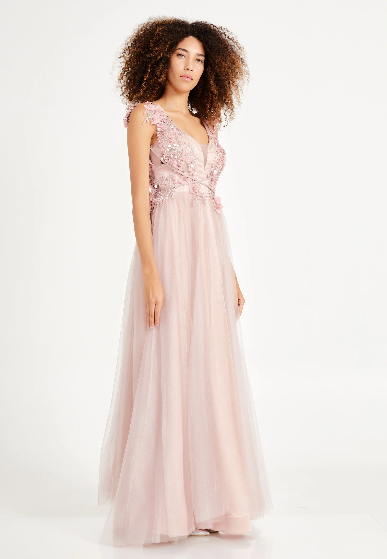 Sleeveless Maxi Tulle A - Line Regular Prom Dress rmn3078 - Image 15
