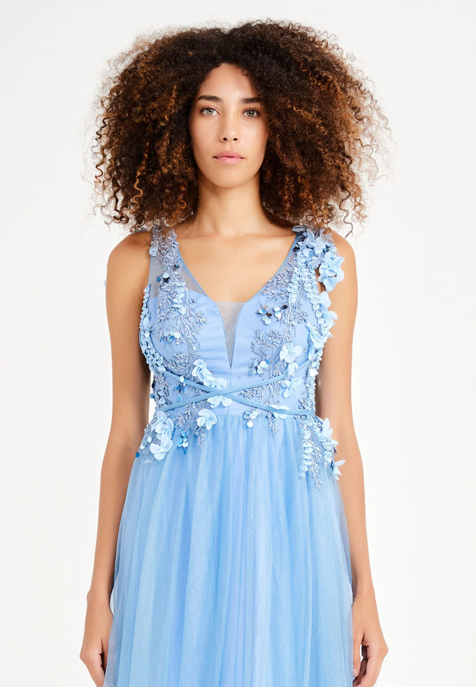Sleeveless Maxi Tulle A - Line Regular Prom Dress rmn3078 - Image 8