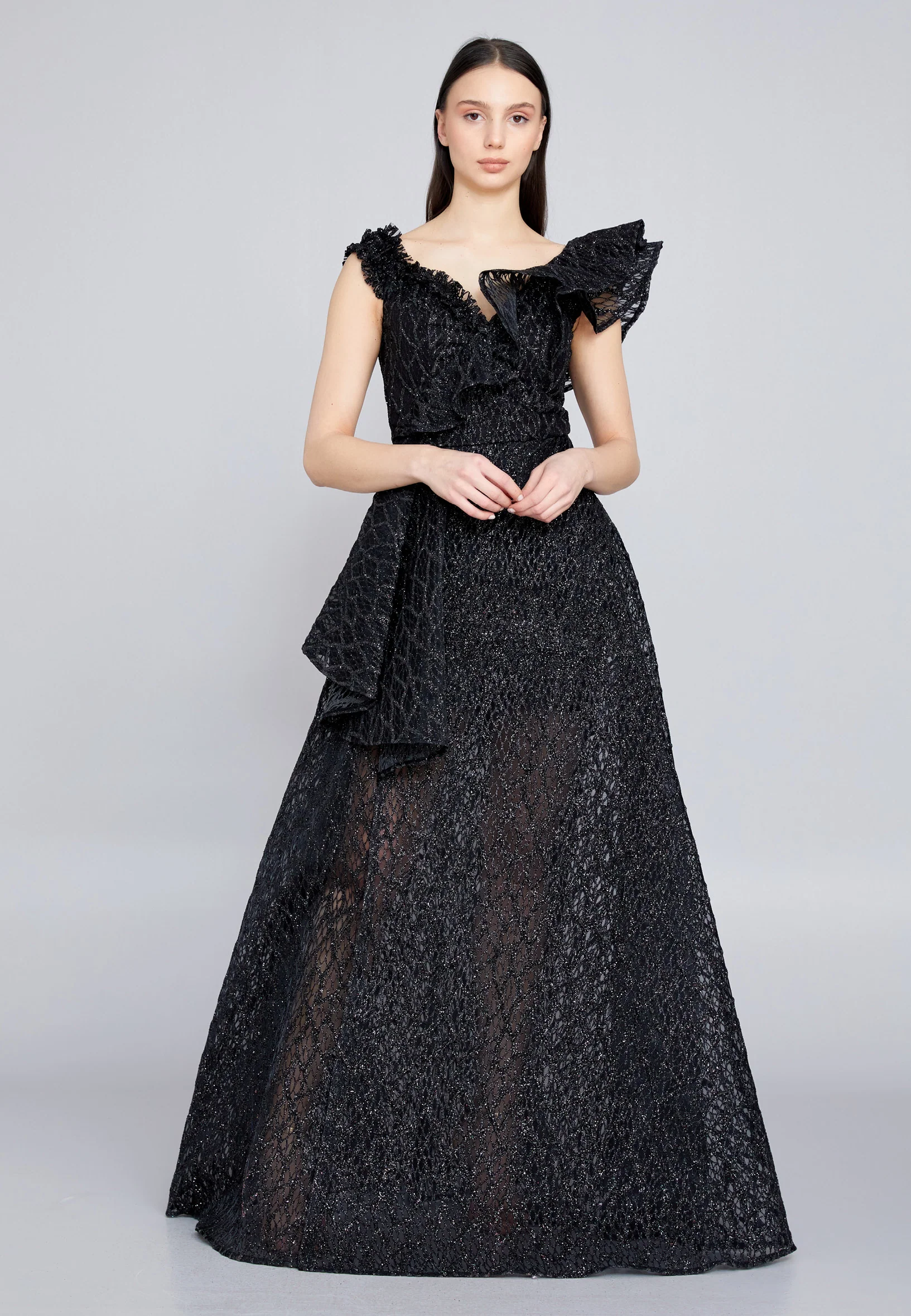 Sleeveless Maxi Tulle A - Line Regular Prom Dress rmn3166
