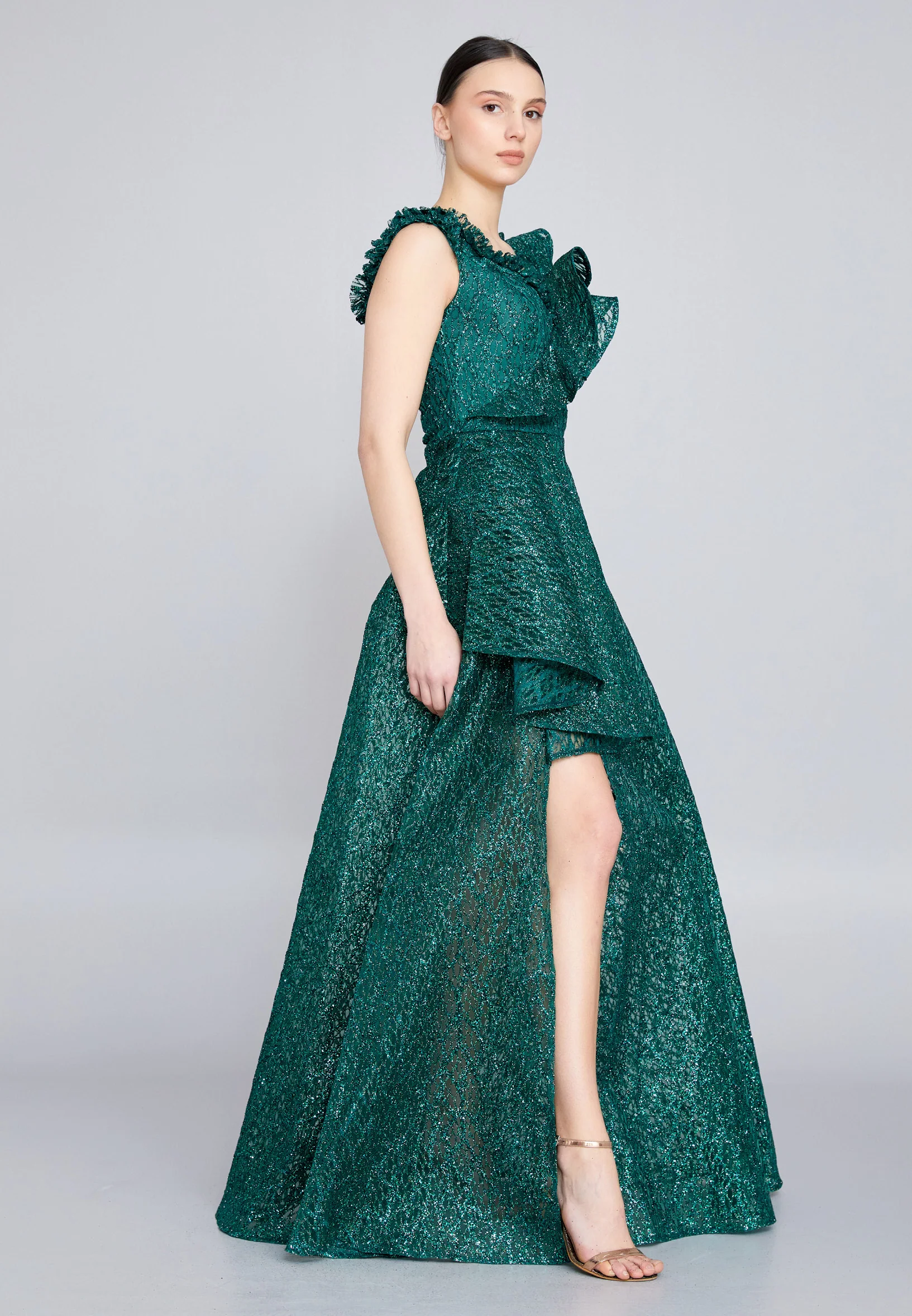 Sleeveless Maxi Tulle A - Line Regular Prom Dress rmn3166 - Image 11