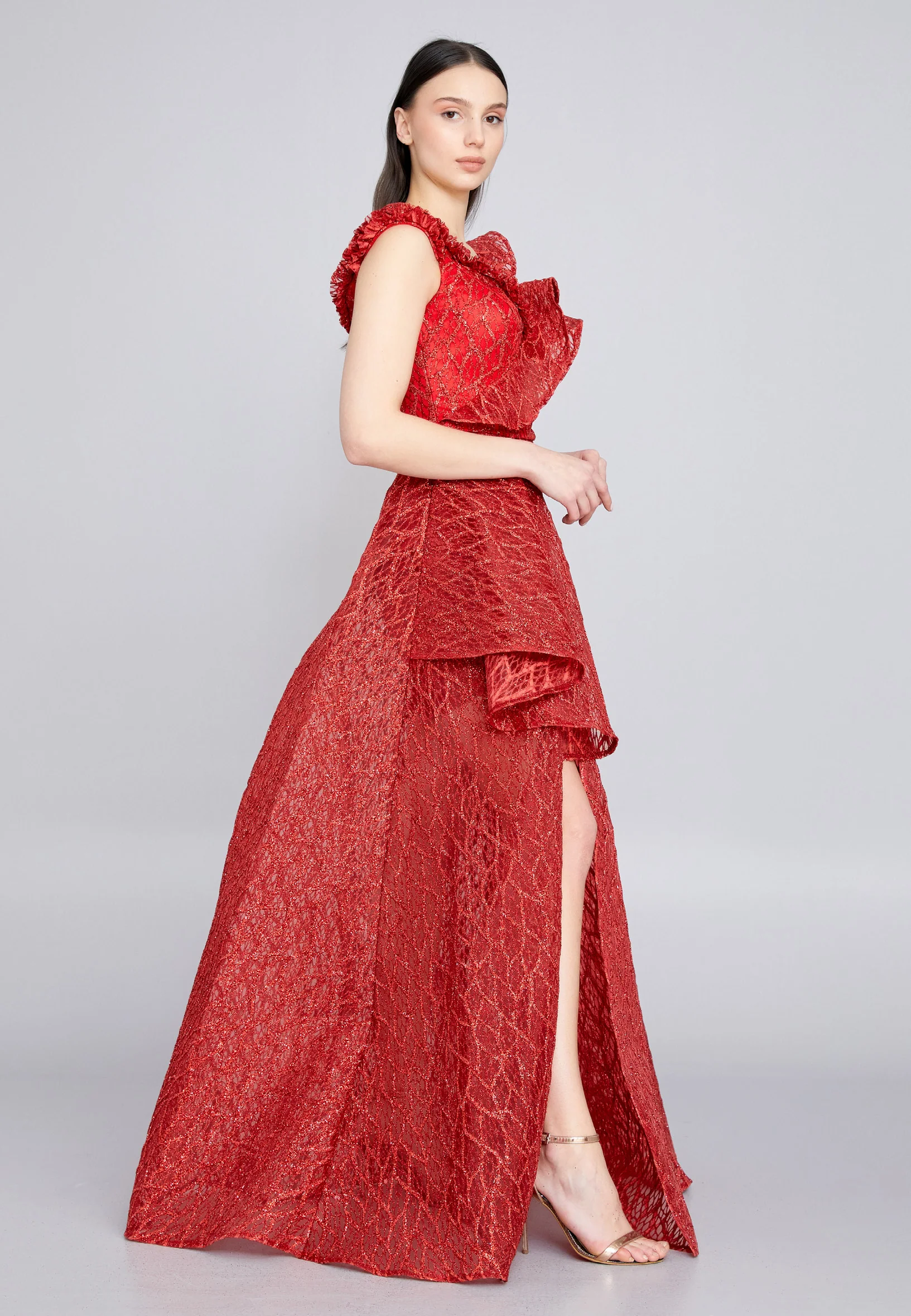 Sleeveless Maxi Tulle A - Line Regular Prom Dress rmn3166 - Image 23