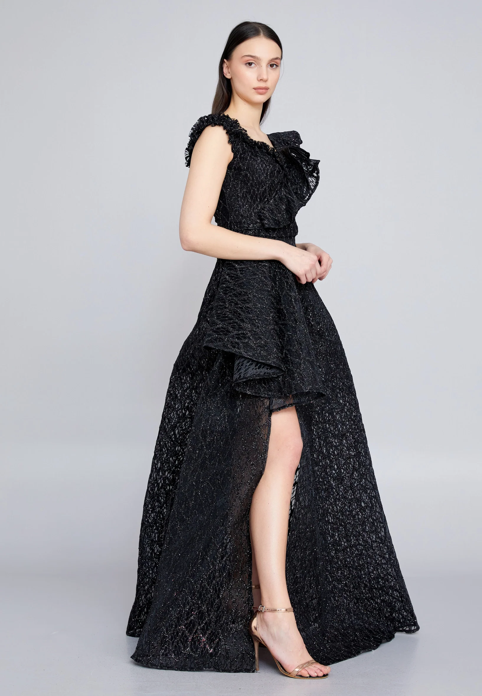 Sleeveless Maxi Tulle A - Line Regular Prom Dress rmn3166 - Image 3