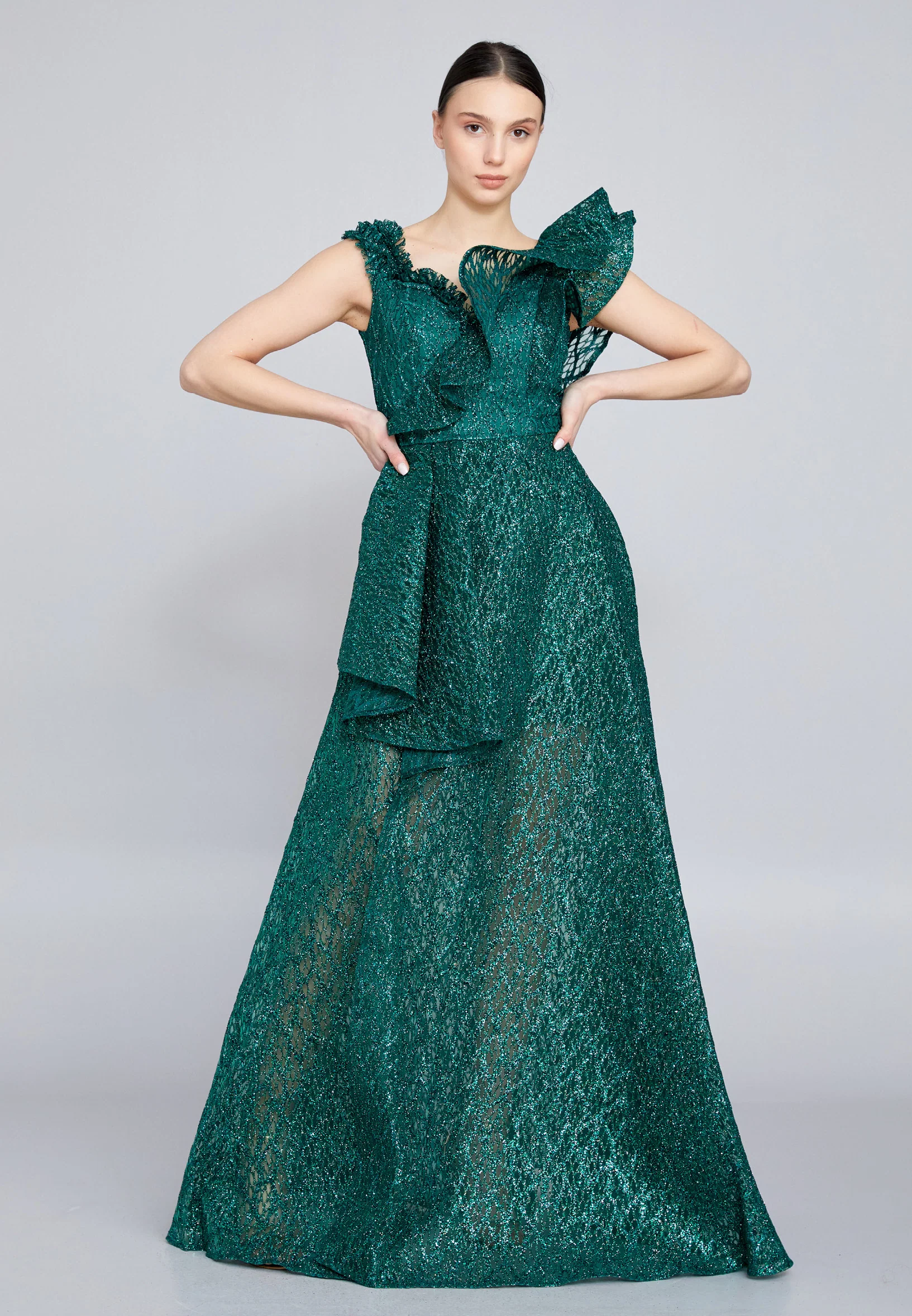 Sleeveless Maxi Tulle A - Line Regular Prom Dress rmn3166 - Image 9