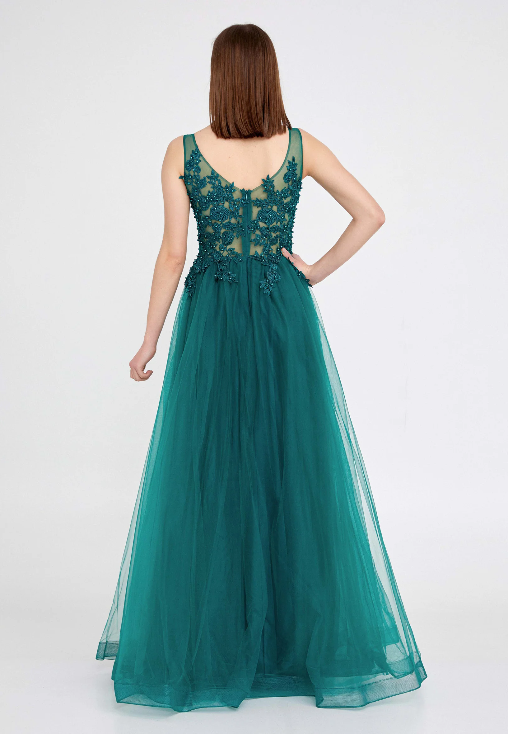 Sleeveless Maxi Tulle A - Line Regular Prom Dress ses2022 - Image 10