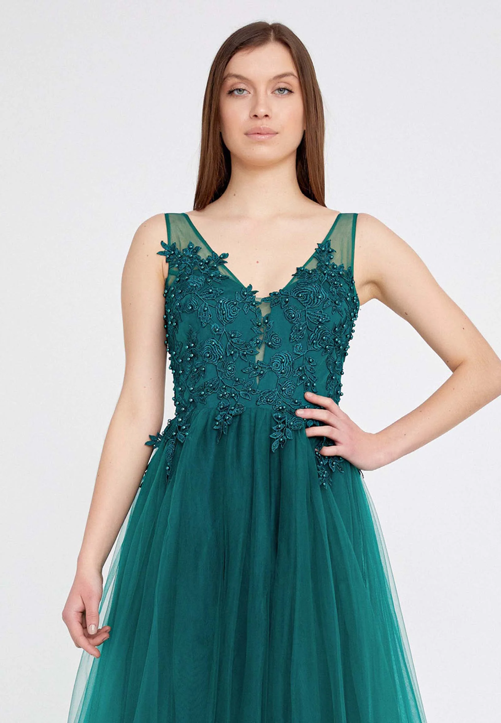 Sleeveless Maxi Tulle A - Line Regular Prom Dress ses2022 - Image 12