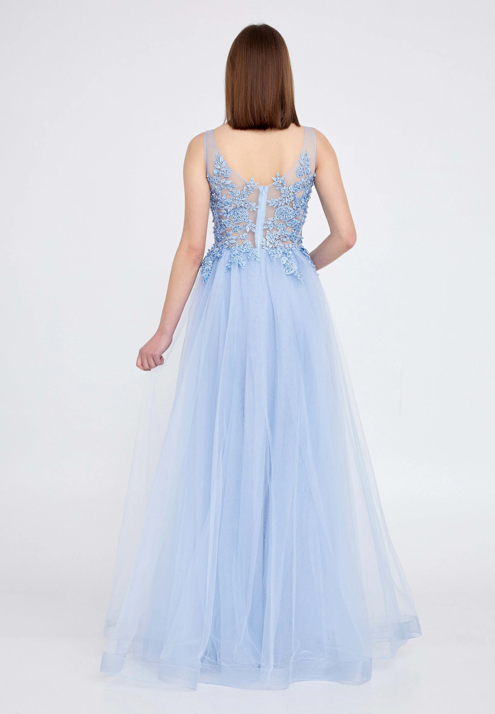 Sleeveless Maxi Tulle A - Line Regular Prom Dress ses2022 - Image 2