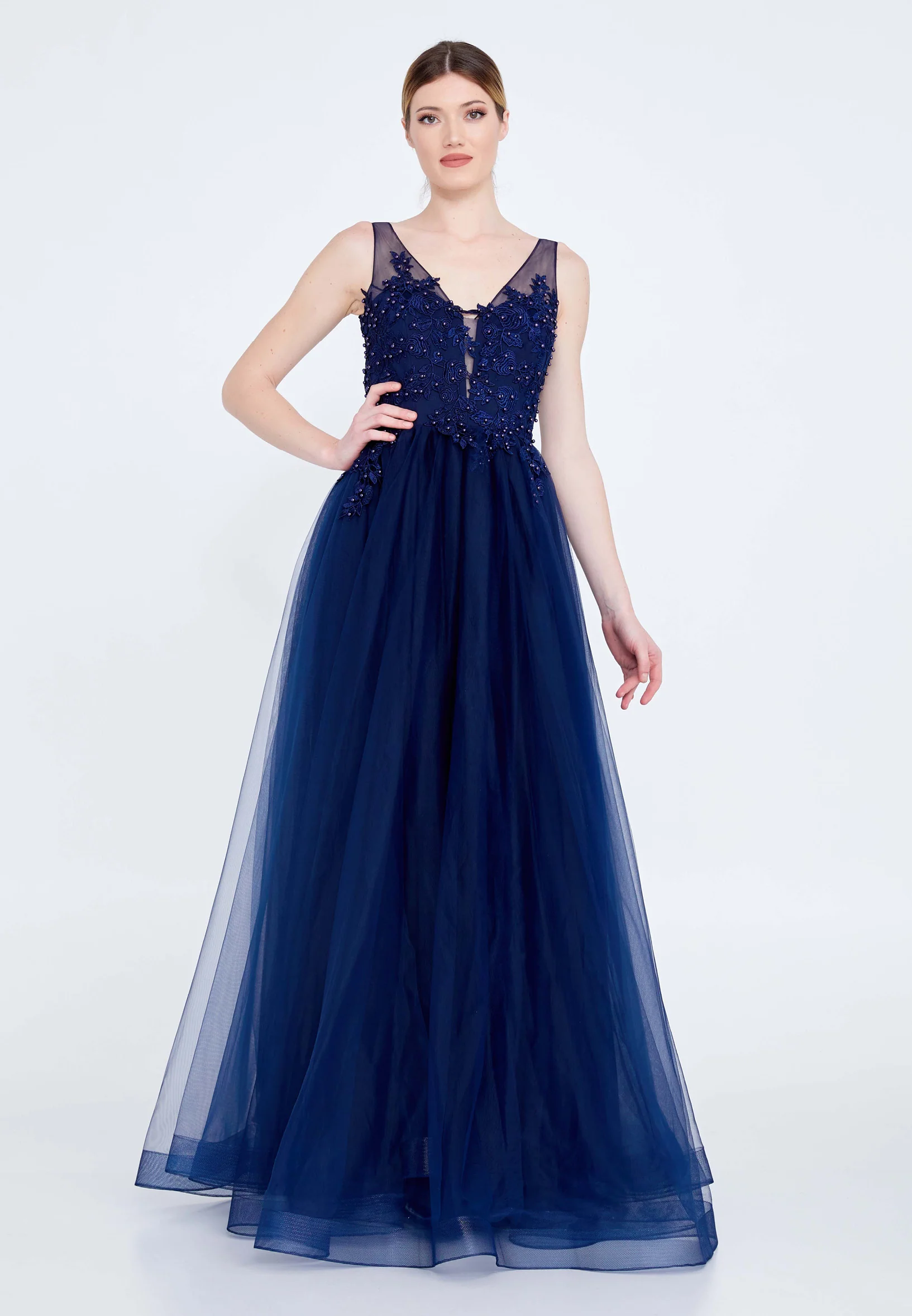 Sleeveless Maxi Tulle A - Line Regular Prom Dress ses2022 - Image 21