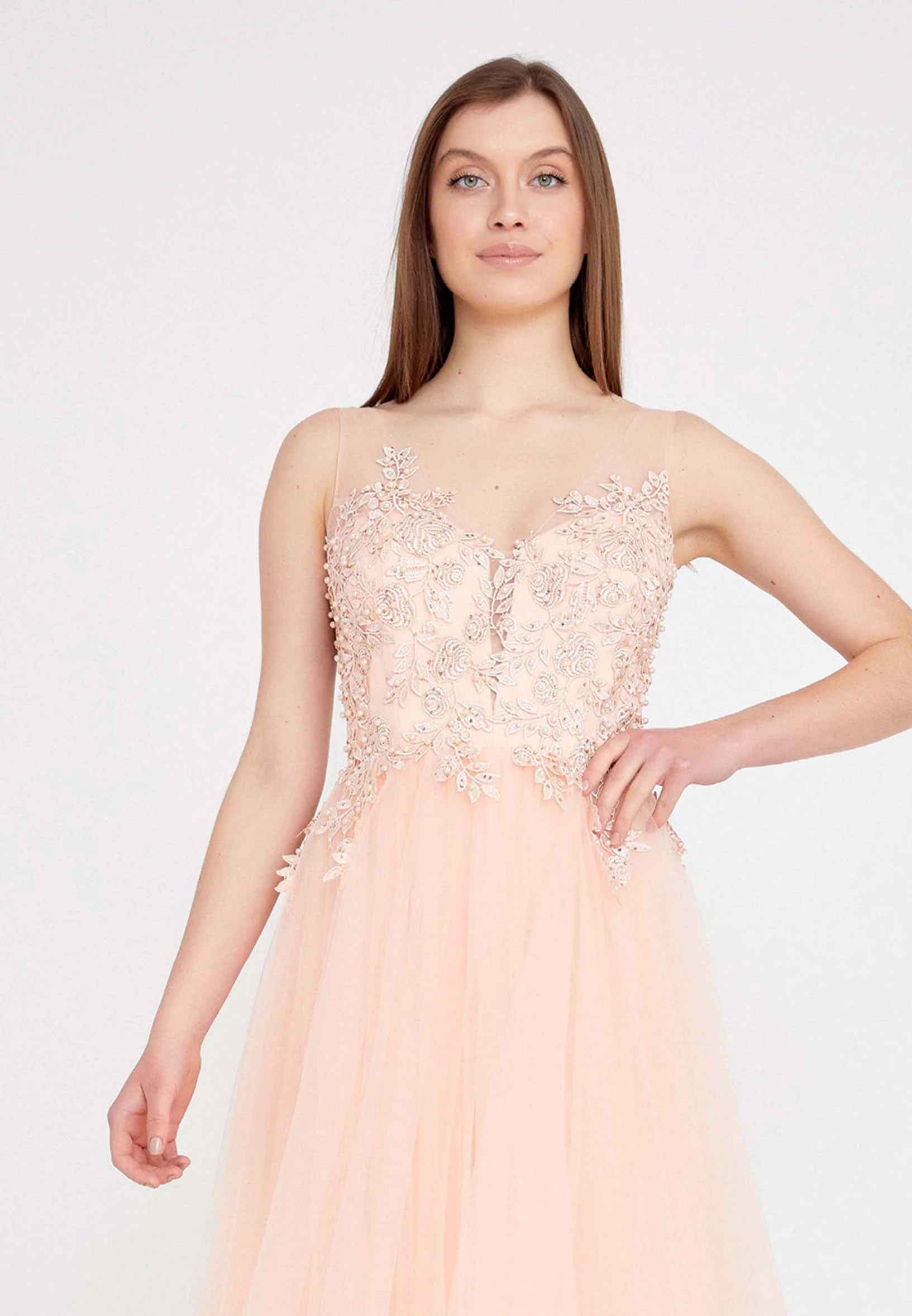Sleeveless Maxi Tulle A - Line Regular Prom Dress ses2022 - Image 36