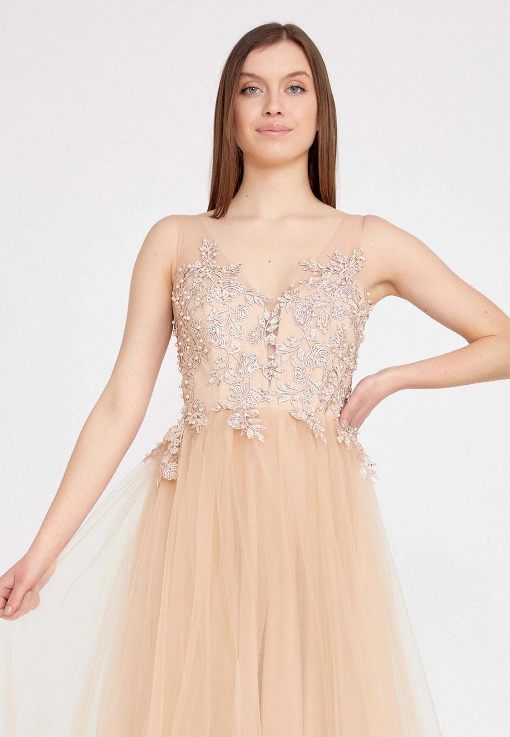 Sleeveless Maxi Tulle A - Line Regular Prom Dress ses2022 - Image 40