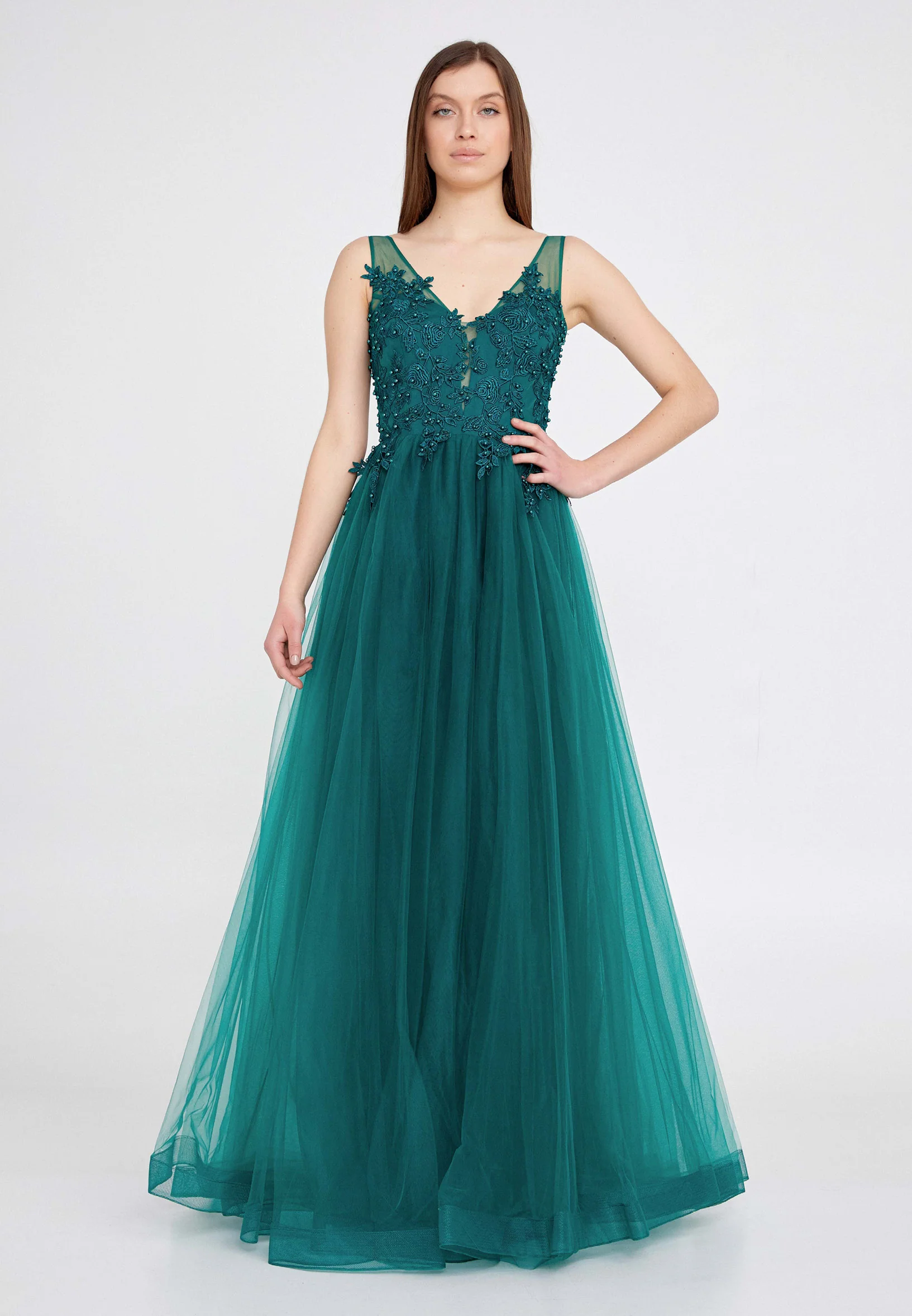 Sleeveless Maxi Tulle A - Line Regular Prom Dress ses2022 - Image 9