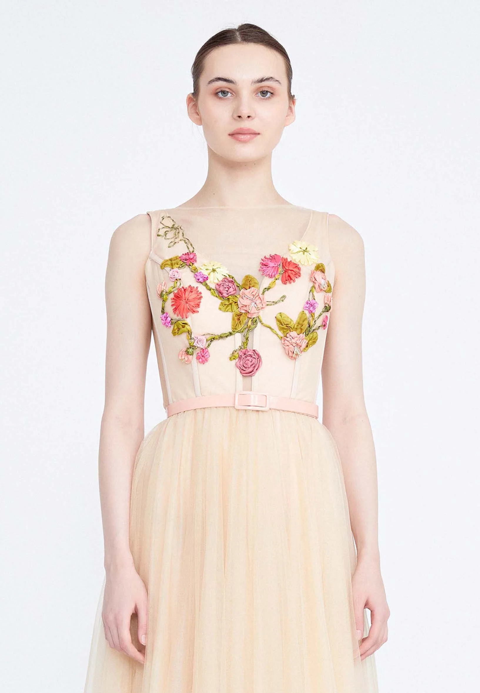 Sleeveless Maxi Tulle A - Line Regular Prom Dress ses2551 - Image 4