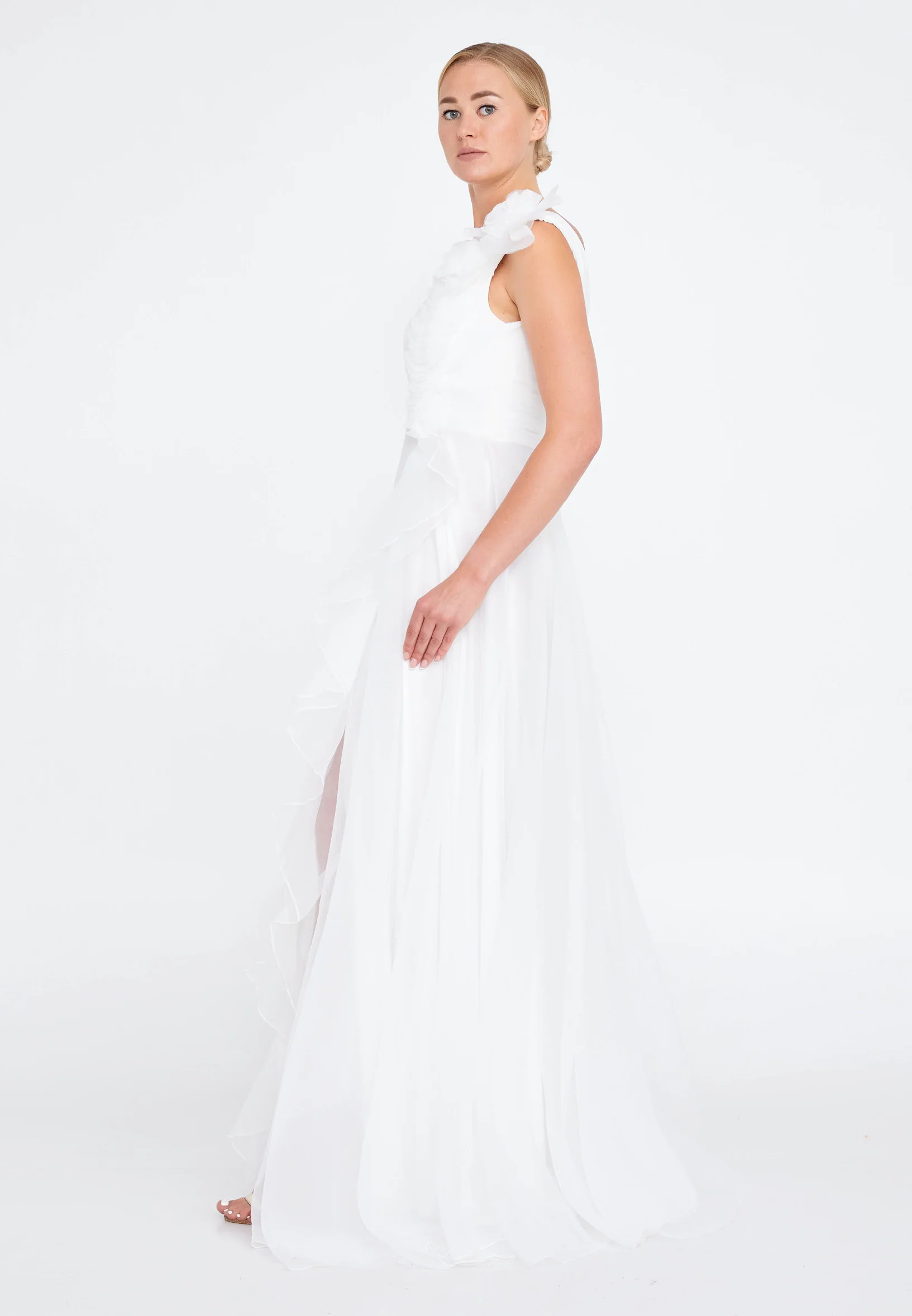 Sleeveless Maxi Tulle A - Line Regular Prom Dress srn9009 - Image 3