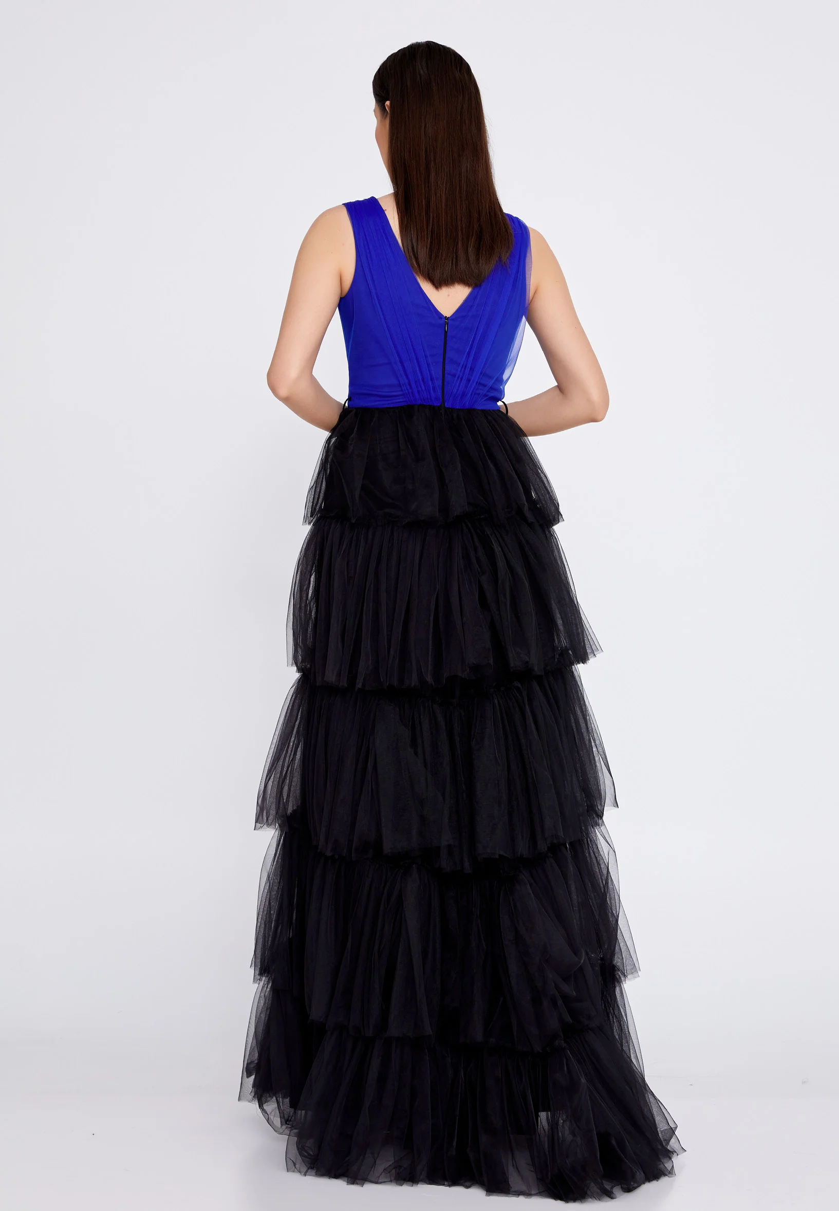Sleeveless Maxi Tulle A - Line Regular Prom Dress stn5031 - Image 10