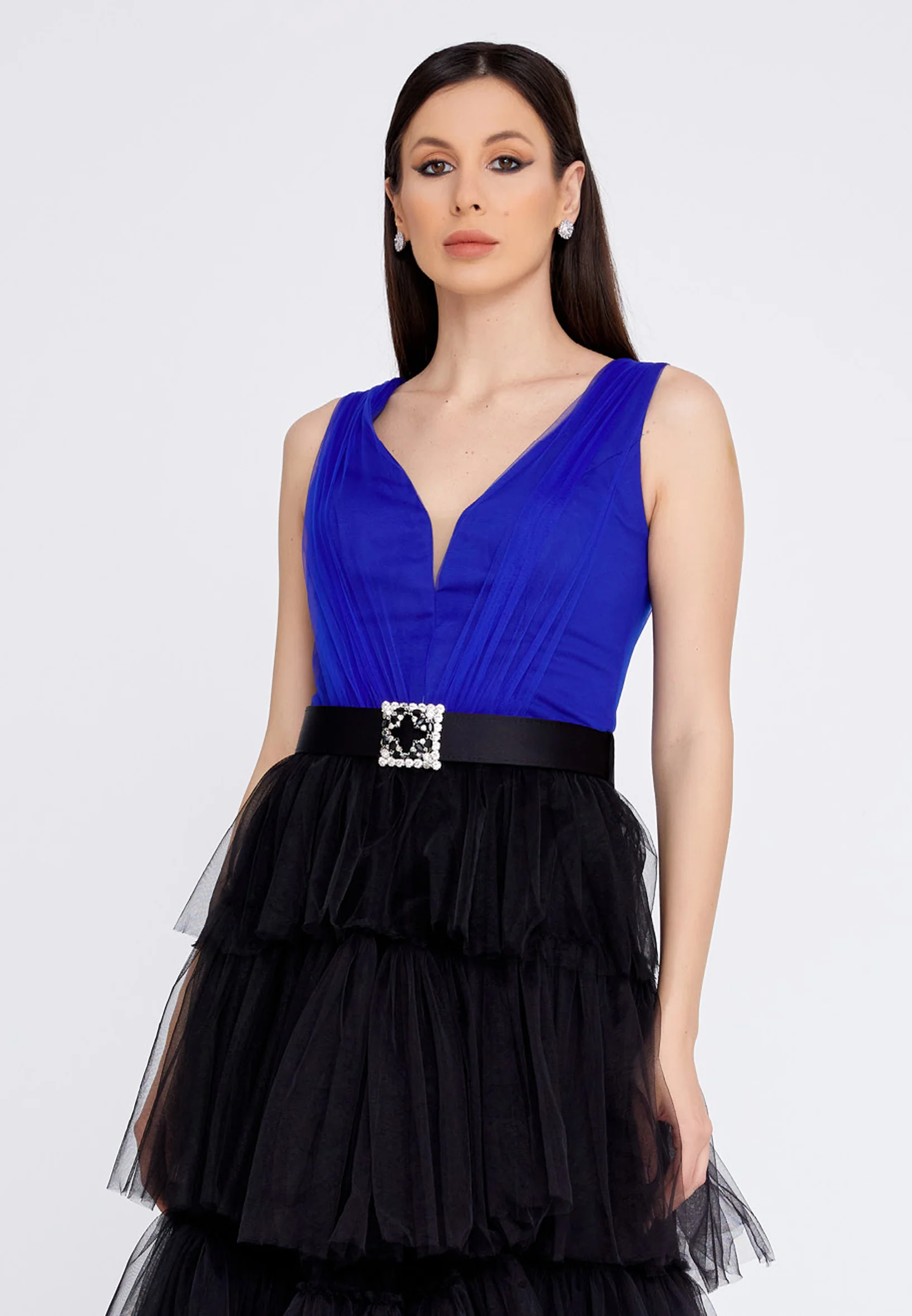 Sleeveless Maxi Tulle A - Line Regular Prom Dress stn5031 - Image 12