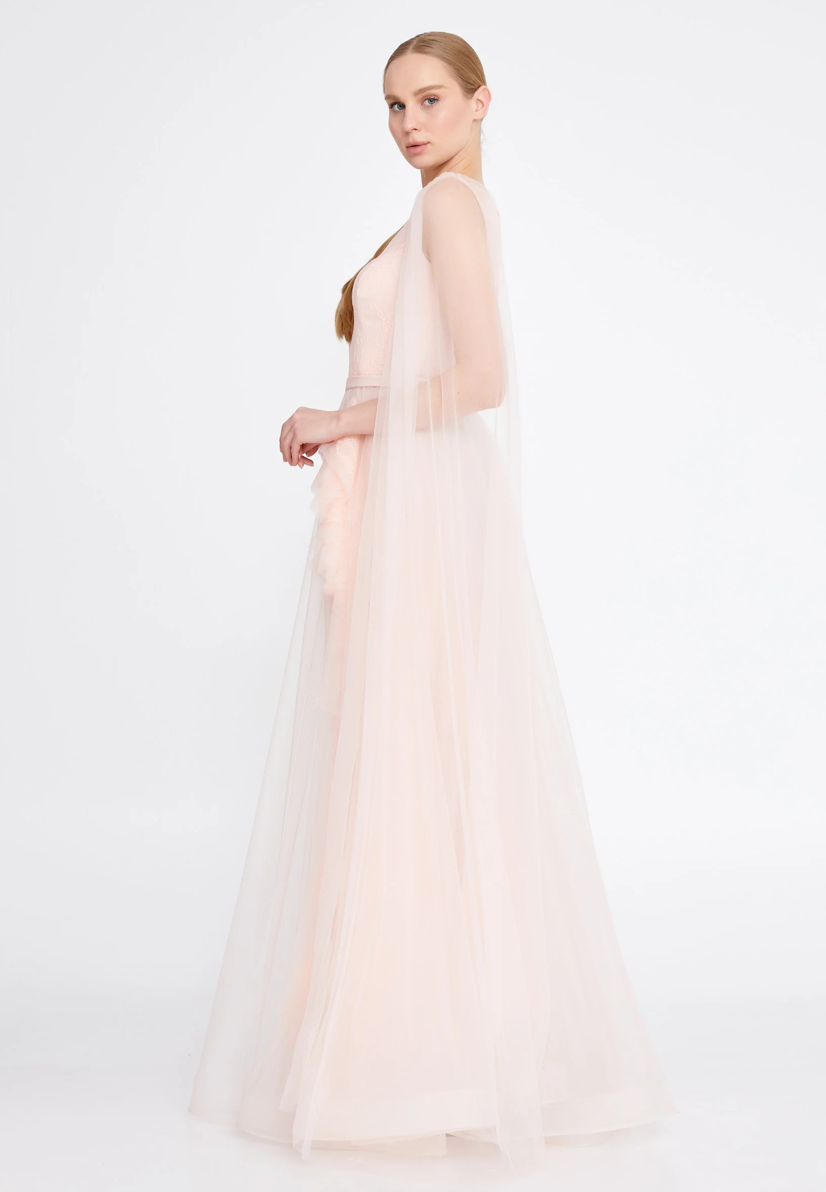 Sleeveless Maxi Tulle A - Line Regular Wedding Guest Dress cel4095 - Image 11