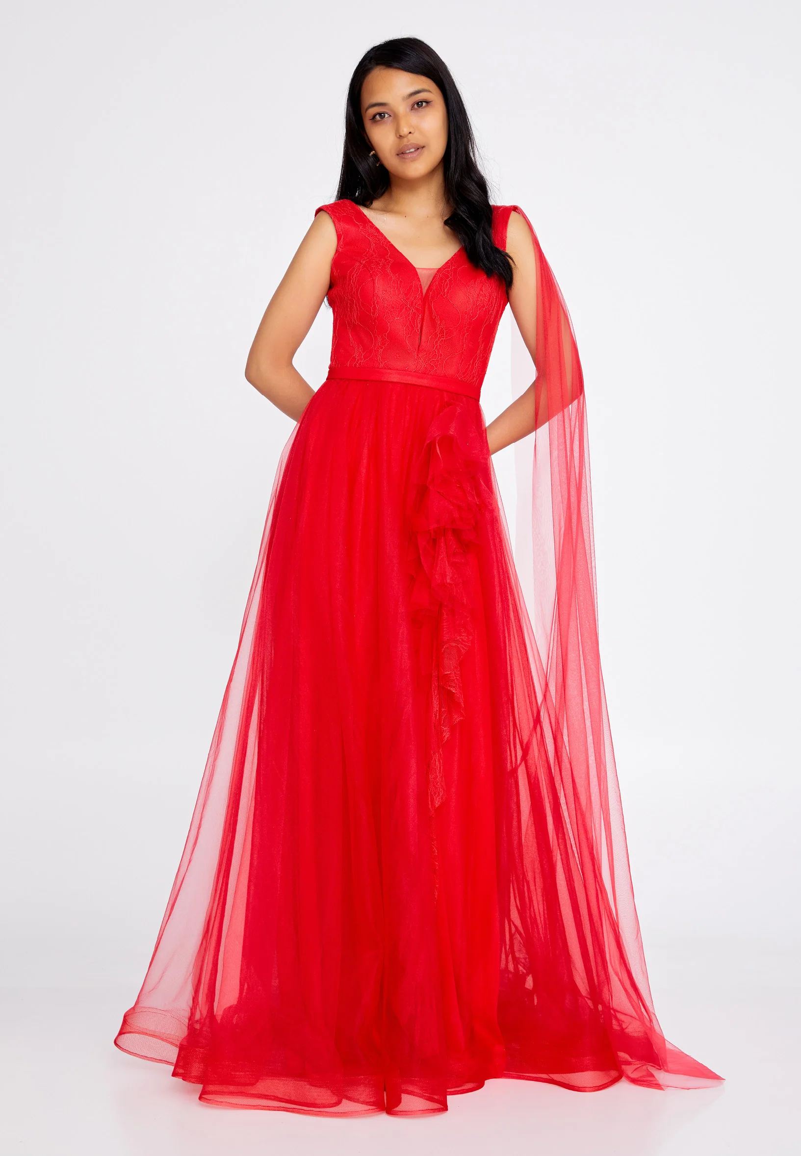 Sleeveless Maxi Tulle A - Line Regular Wedding Guest Dress cel4095 - Image 13