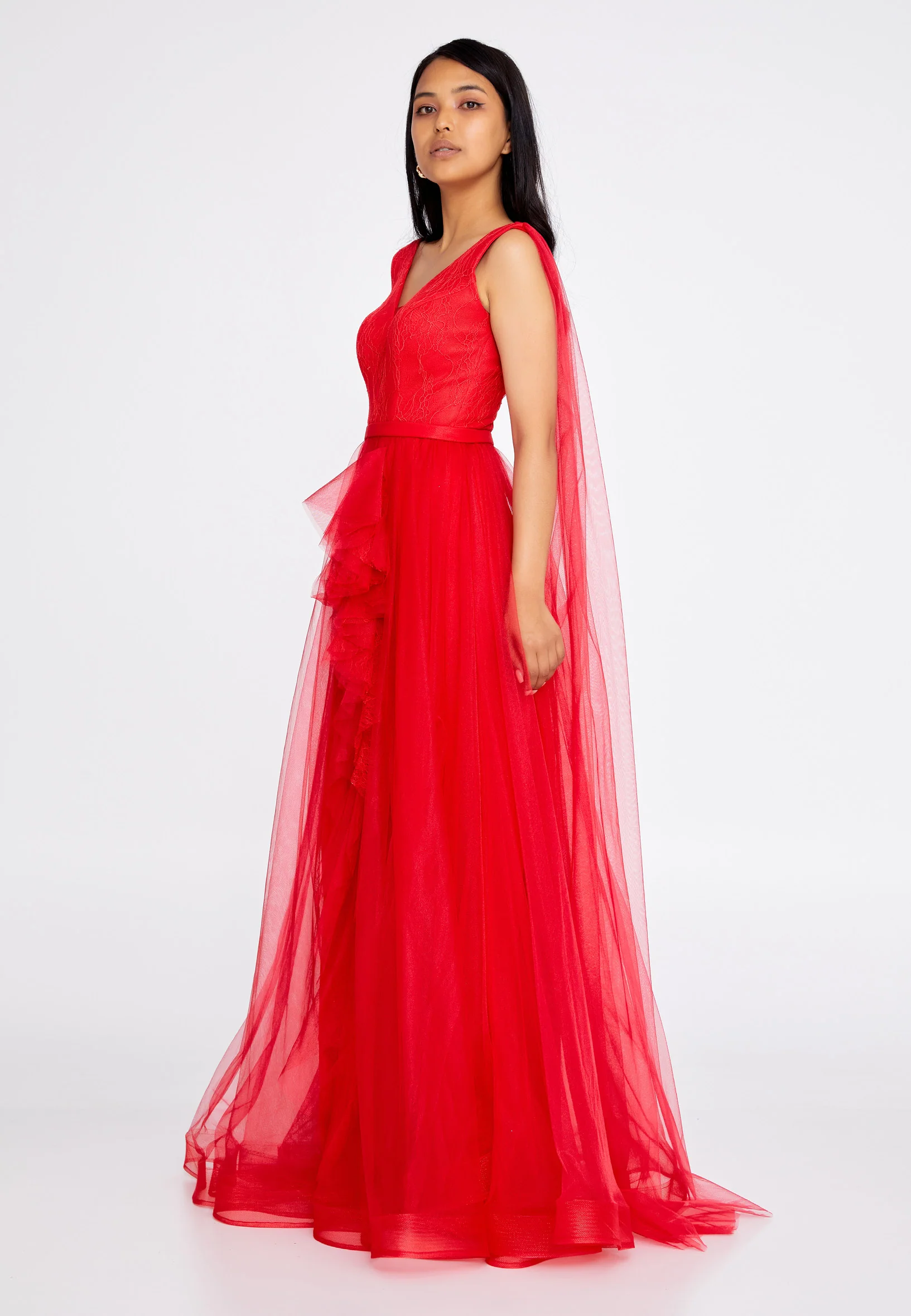 Sleeveless Maxi Tulle A - Line Regular Wedding Guest Dress cel4095 - Image 15