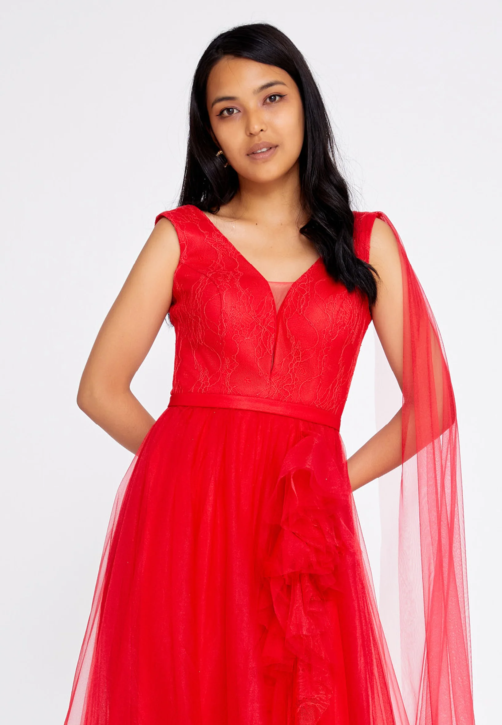 Sleeveless Maxi Tulle A - Line Regular Wedding Guest Dress cel4095 - Image 16