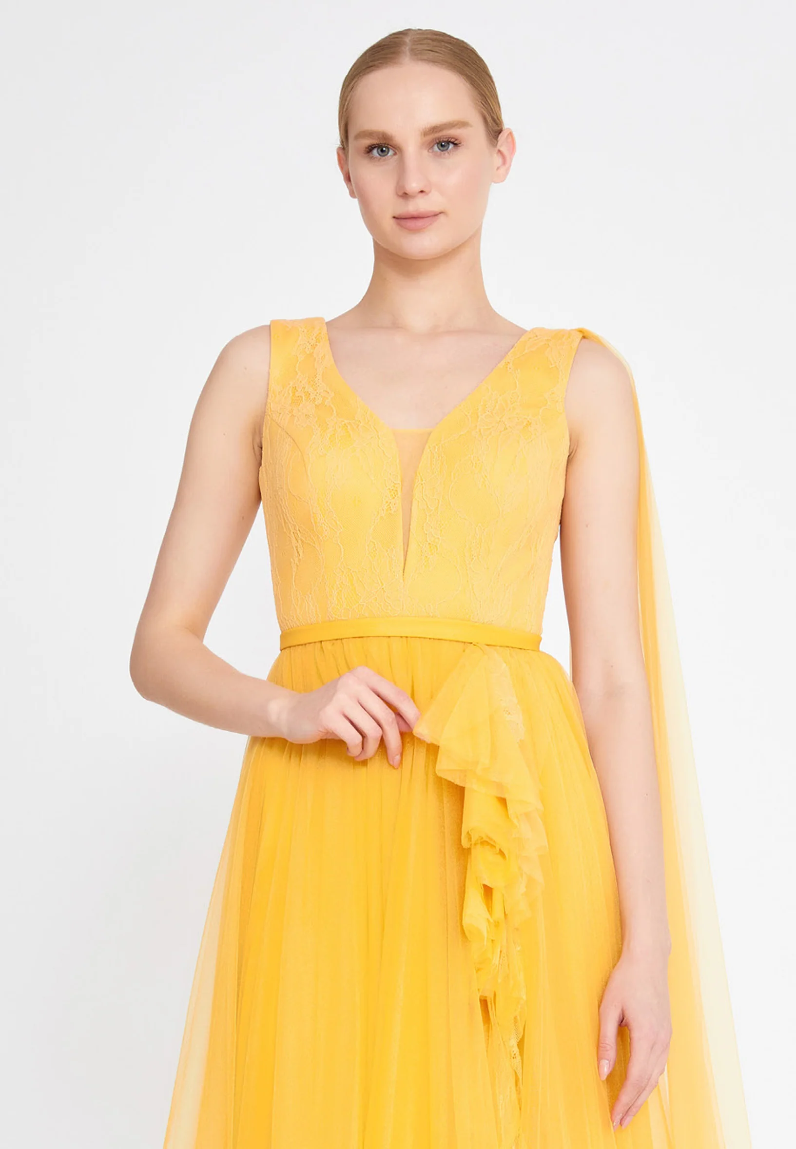 Sleeveless Maxi Tulle A - Line Regular Wedding Guest Dress cel4095 - Image 20