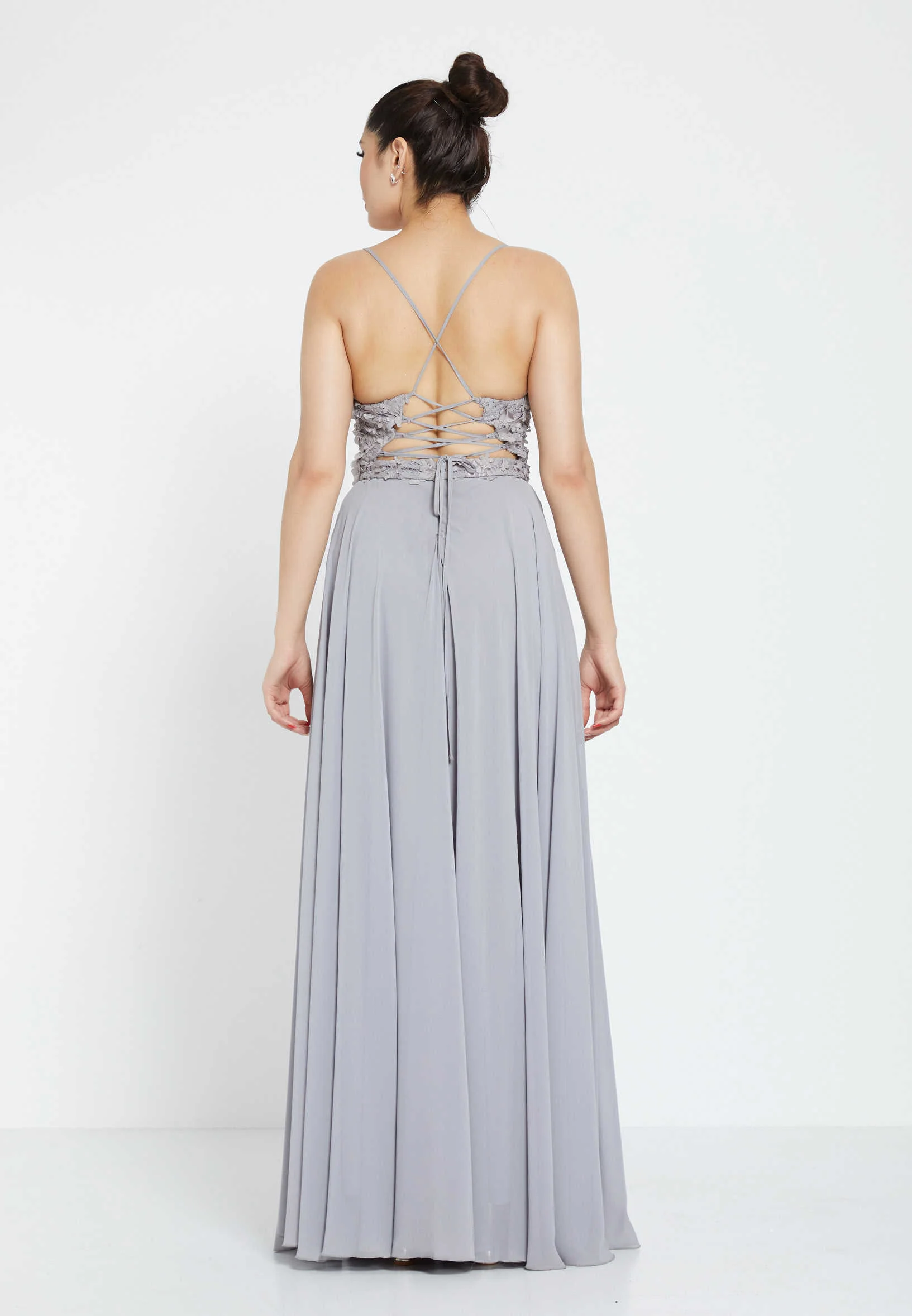 Sleeveless Maxi Tulle A - Line Regular Wedding Guest Dress drd9118-kb - Image 2