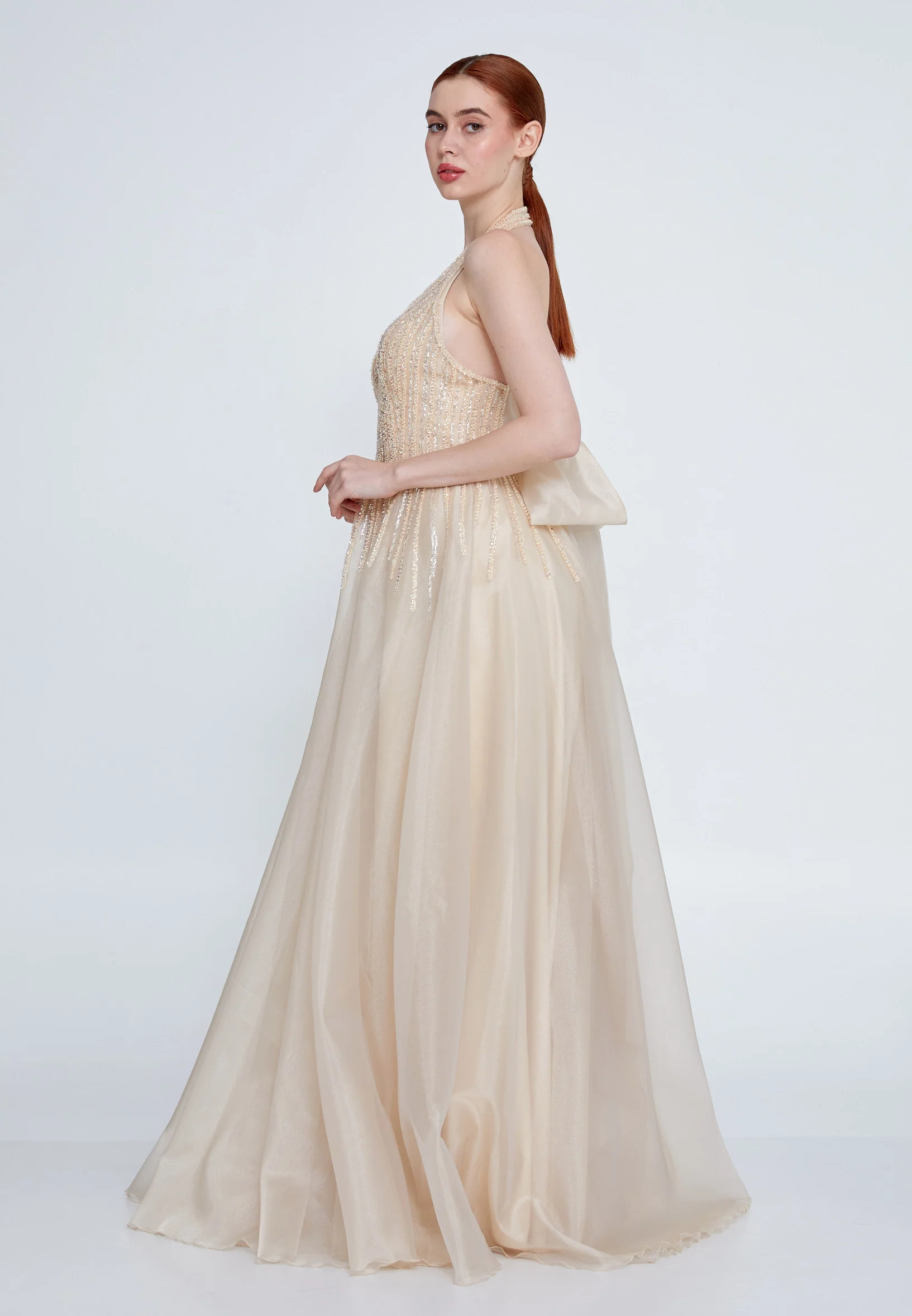 Sleeveless Maxi Tulle A - Line Regular Wedding Guest Dress omn0294 - Image 3