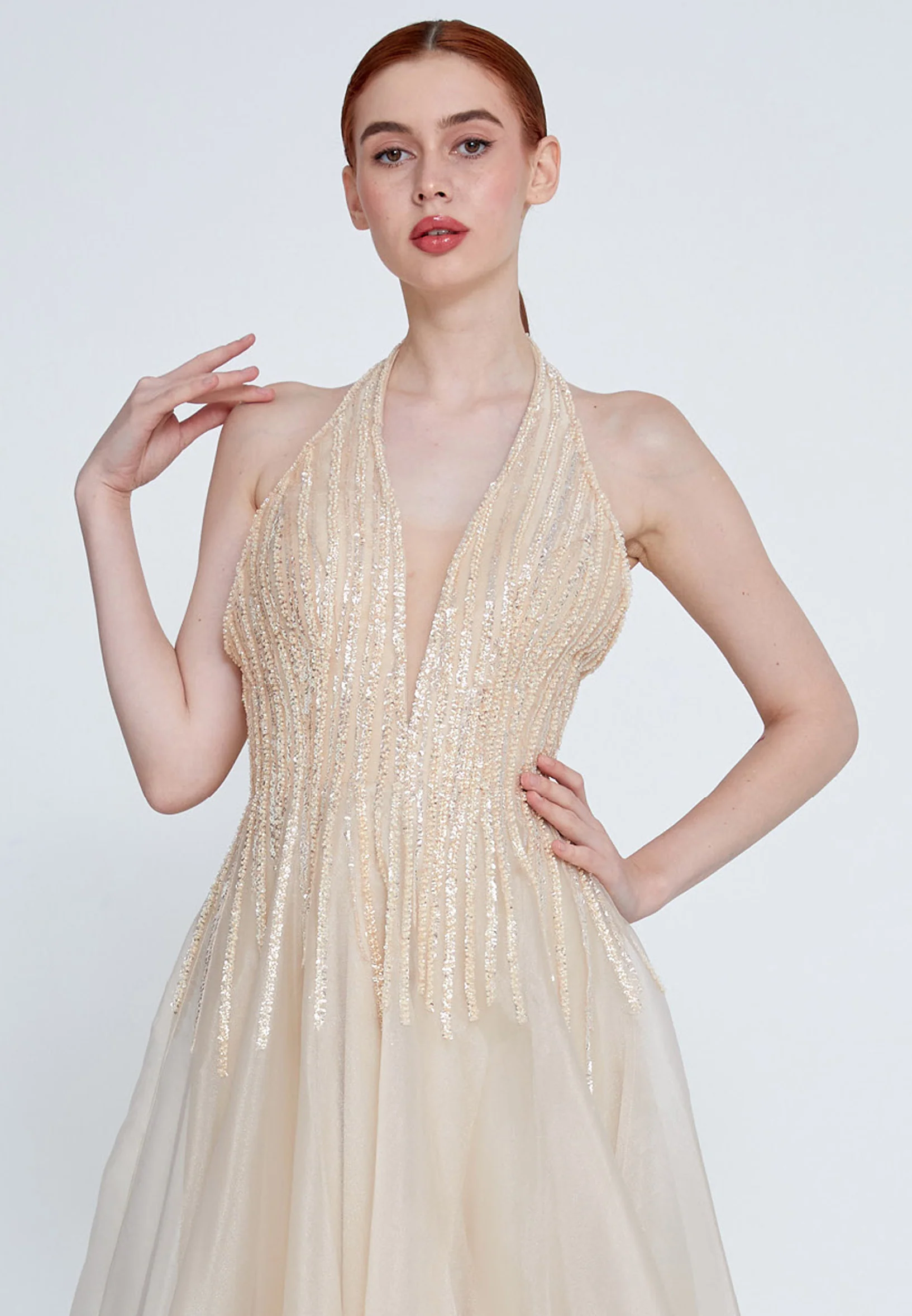 Sleeveless Maxi Tulle A - Line Regular Wedding Guest Dress omn0294 - Image 4