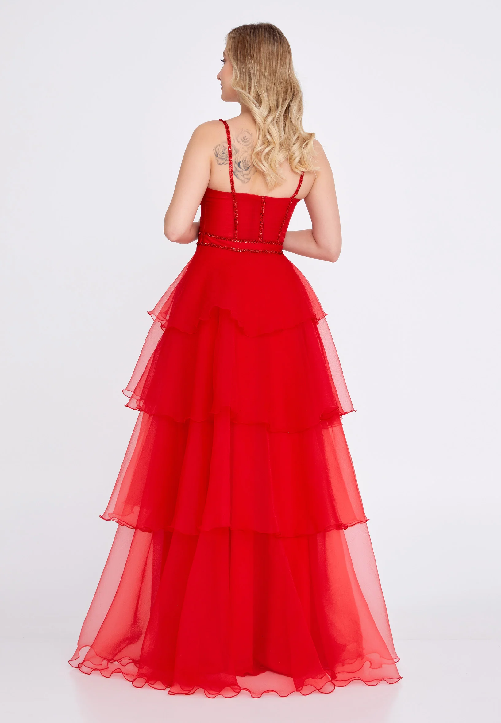 Sleeveless Maxi Tulle A - Line Regular Wedding Guest Dress omn324 - Image 22