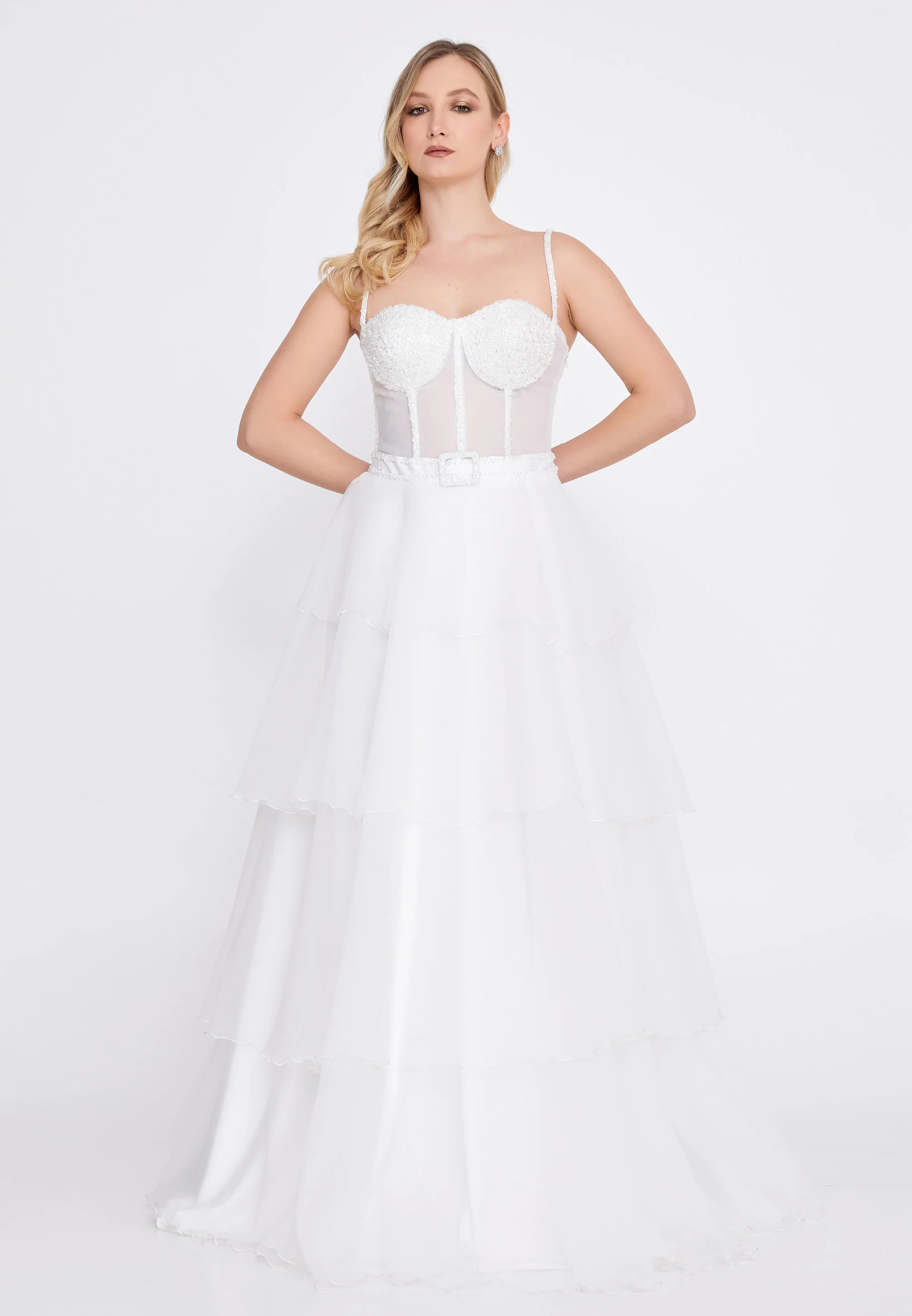 Sleeveless Maxi Tulle A - Line Regular Wedding Guest Dress omn324 - Image 25