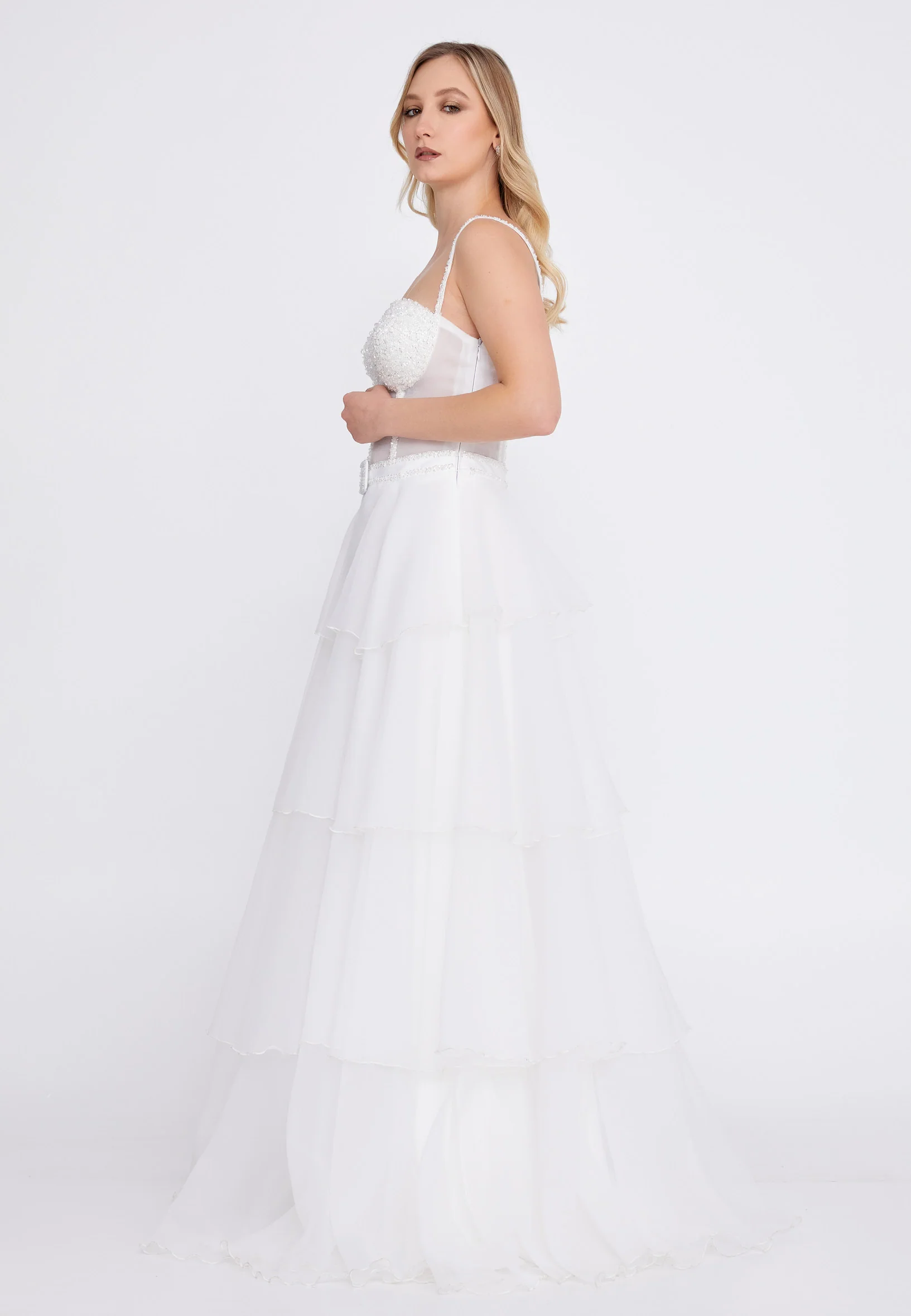 Sleeveless Maxi Tulle A - Line Regular Wedding Guest Dress omn324 - Image 27