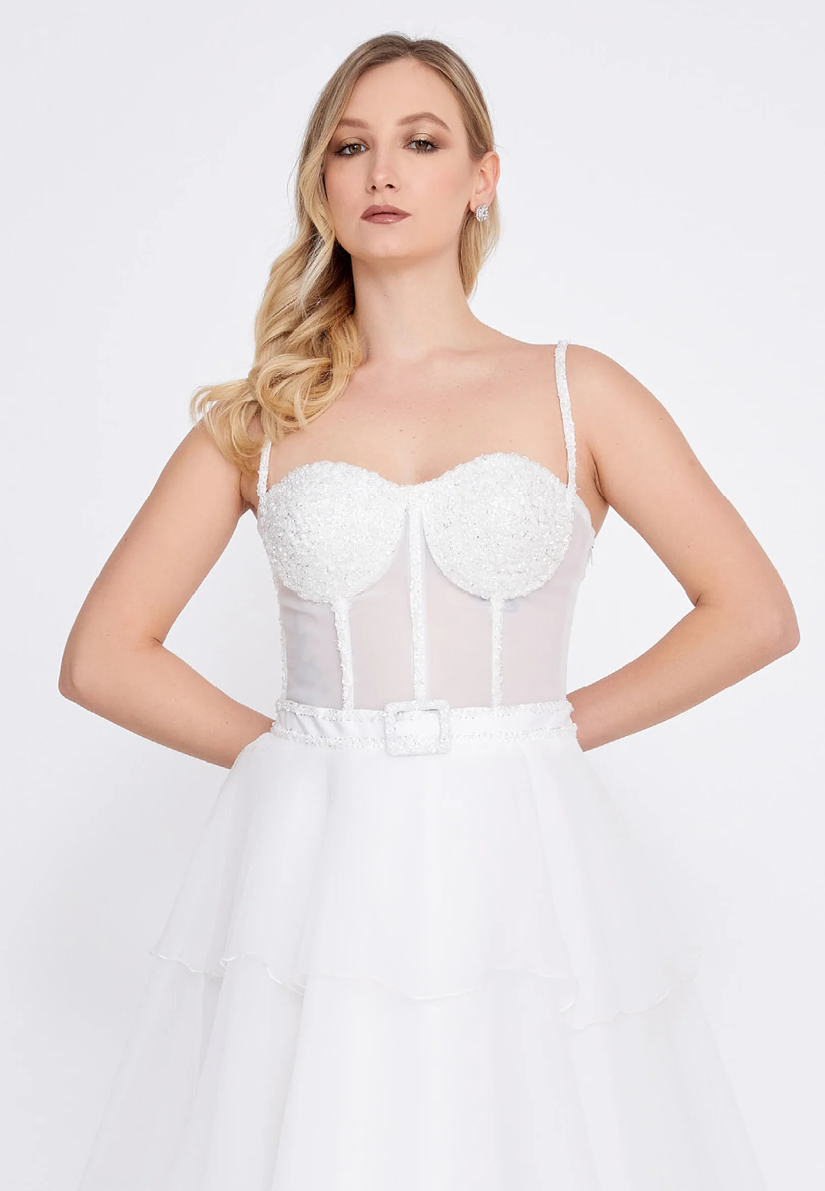 Sleeveless Maxi Tulle A - Line Regular Wedding Guest Dress omn324 - Image 28