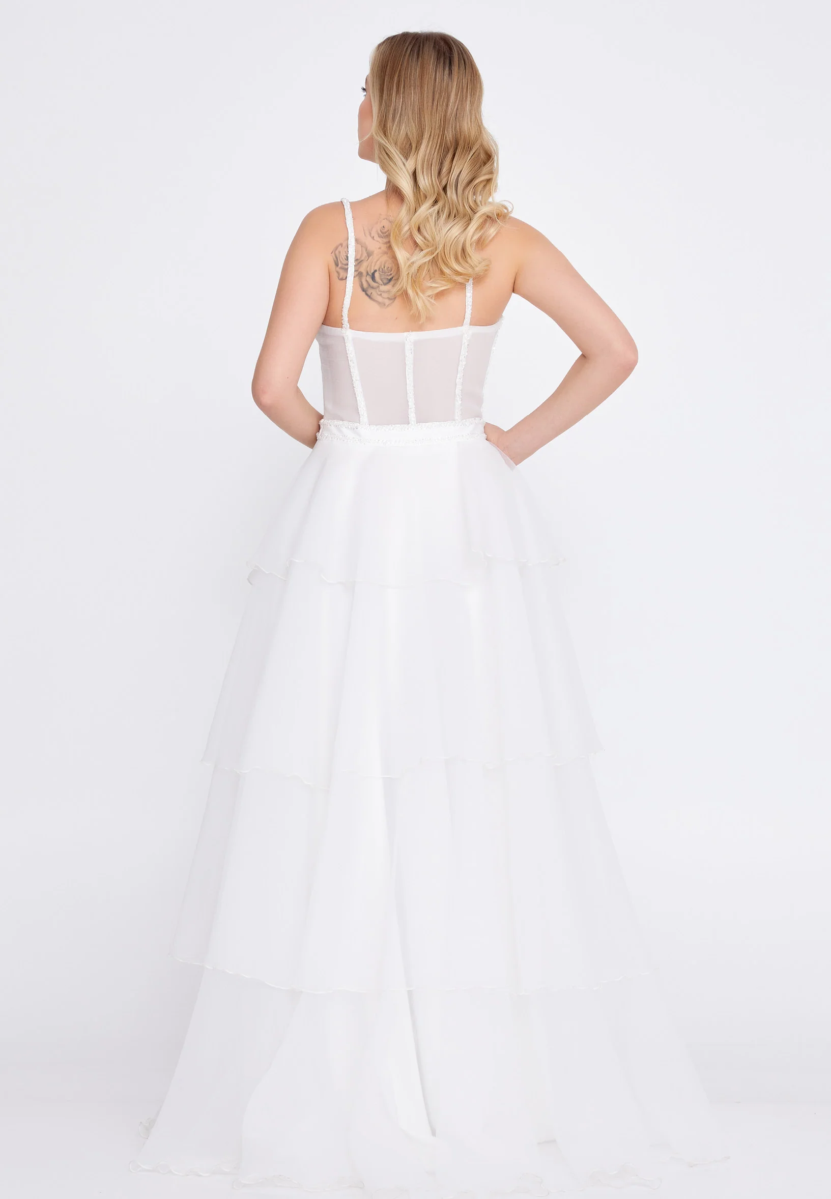Sleeveless Maxi Tulle A - Line Regular Wedding Guest Dress omn324 - Image 34