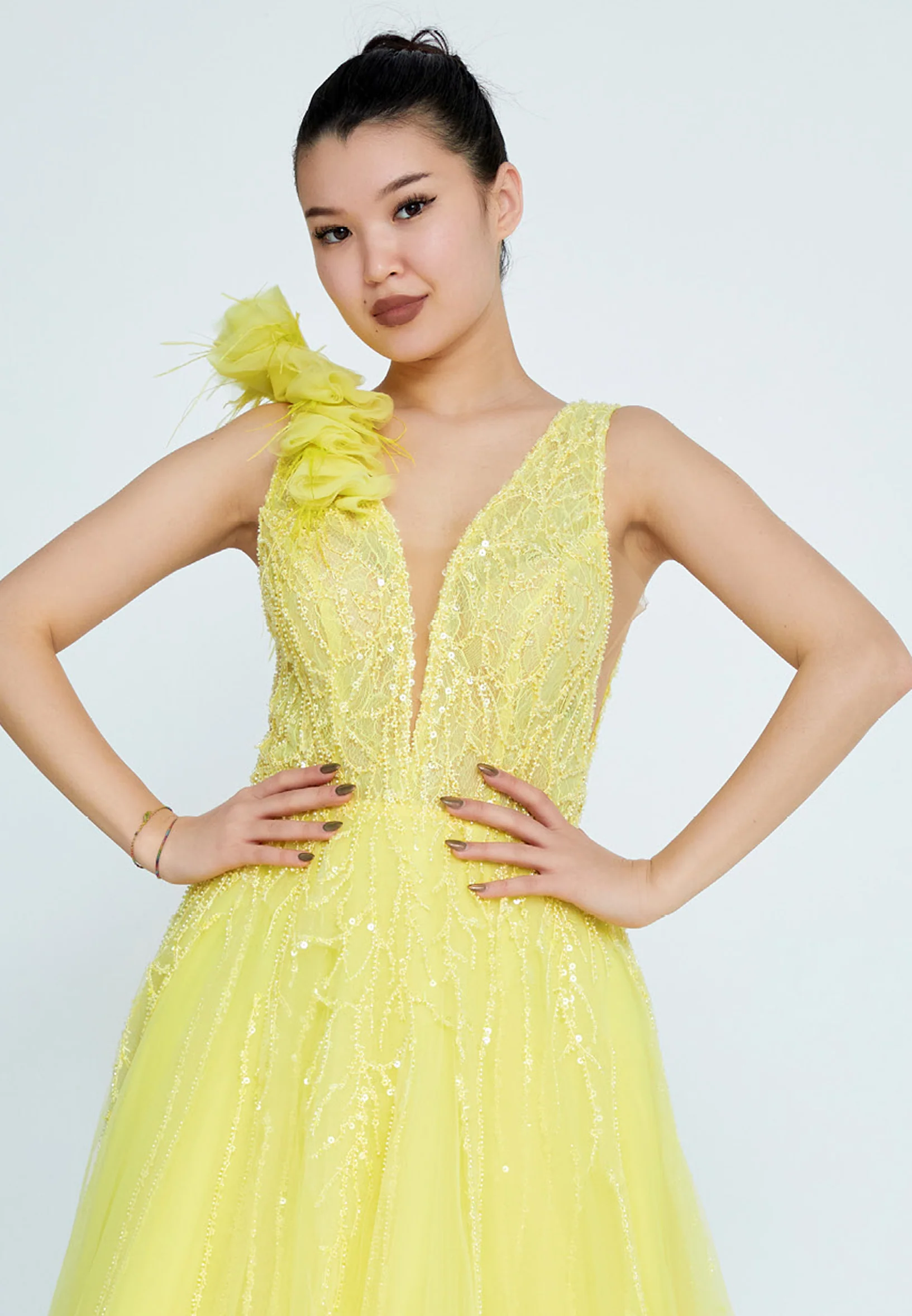 Sleeveless Maxi Tulle A - Line Regular Wedding Guest Dress omn690 - Image 4