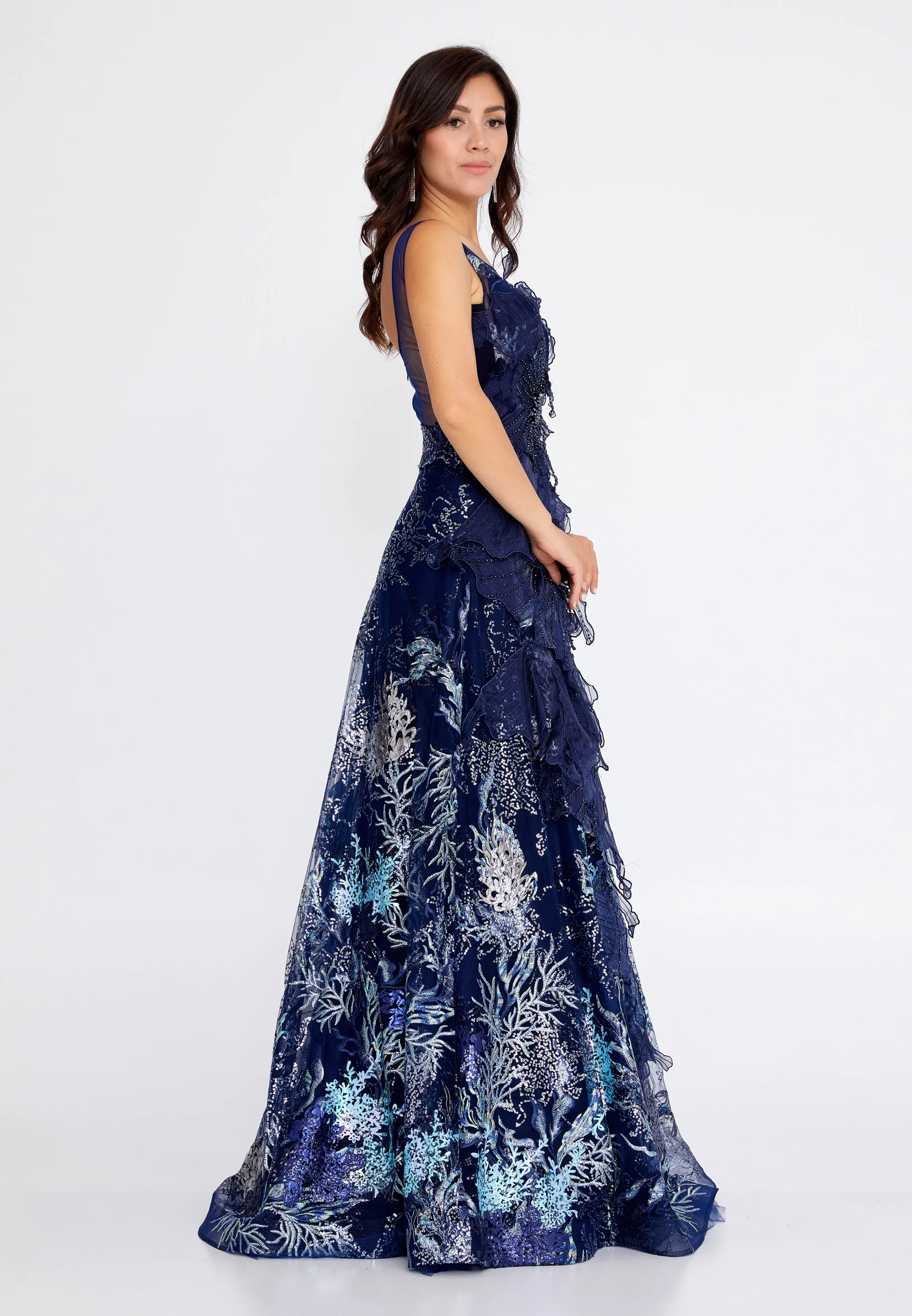 Sleeveless Maxi Tulle A - Line Regular Wedding Guest Dress pau4214 - Image 11