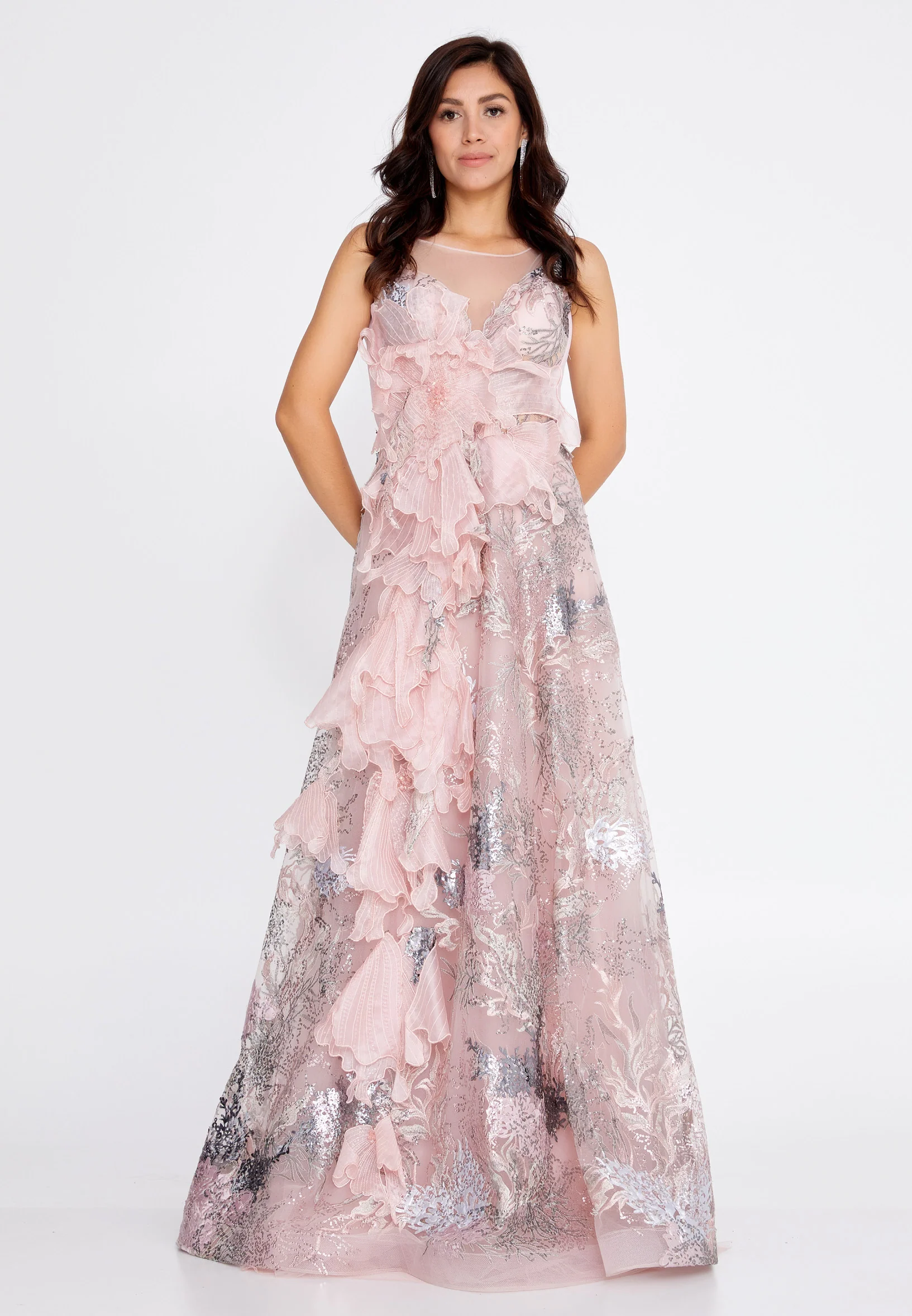 Sleeveless Maxi Tulle A - Line Regular Wedding Guest Dress pau4214 - Image 13