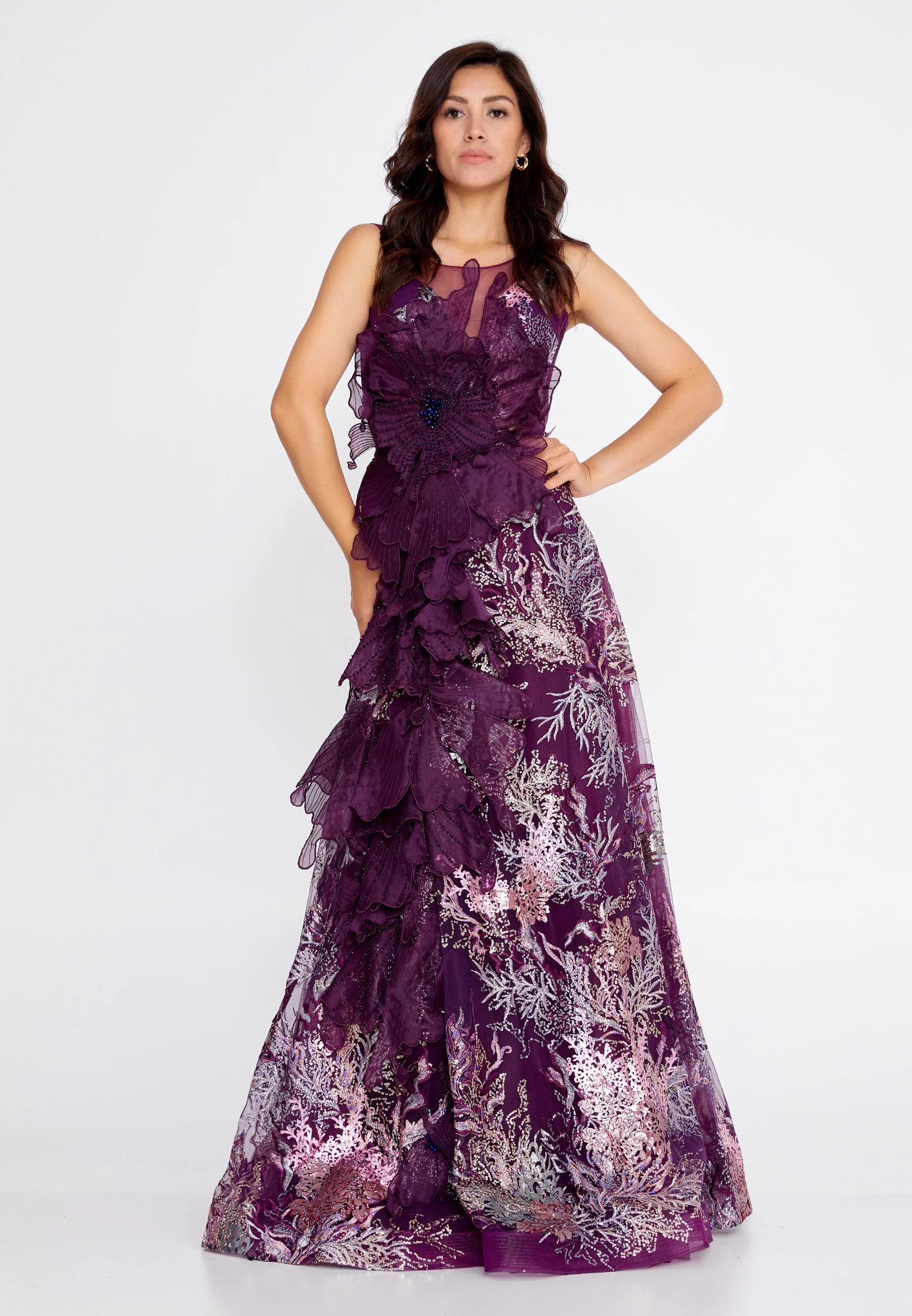 Sleeveless Maxi Tulle A - Line Regular Wedding Guest Dress pau4214 - Image 17