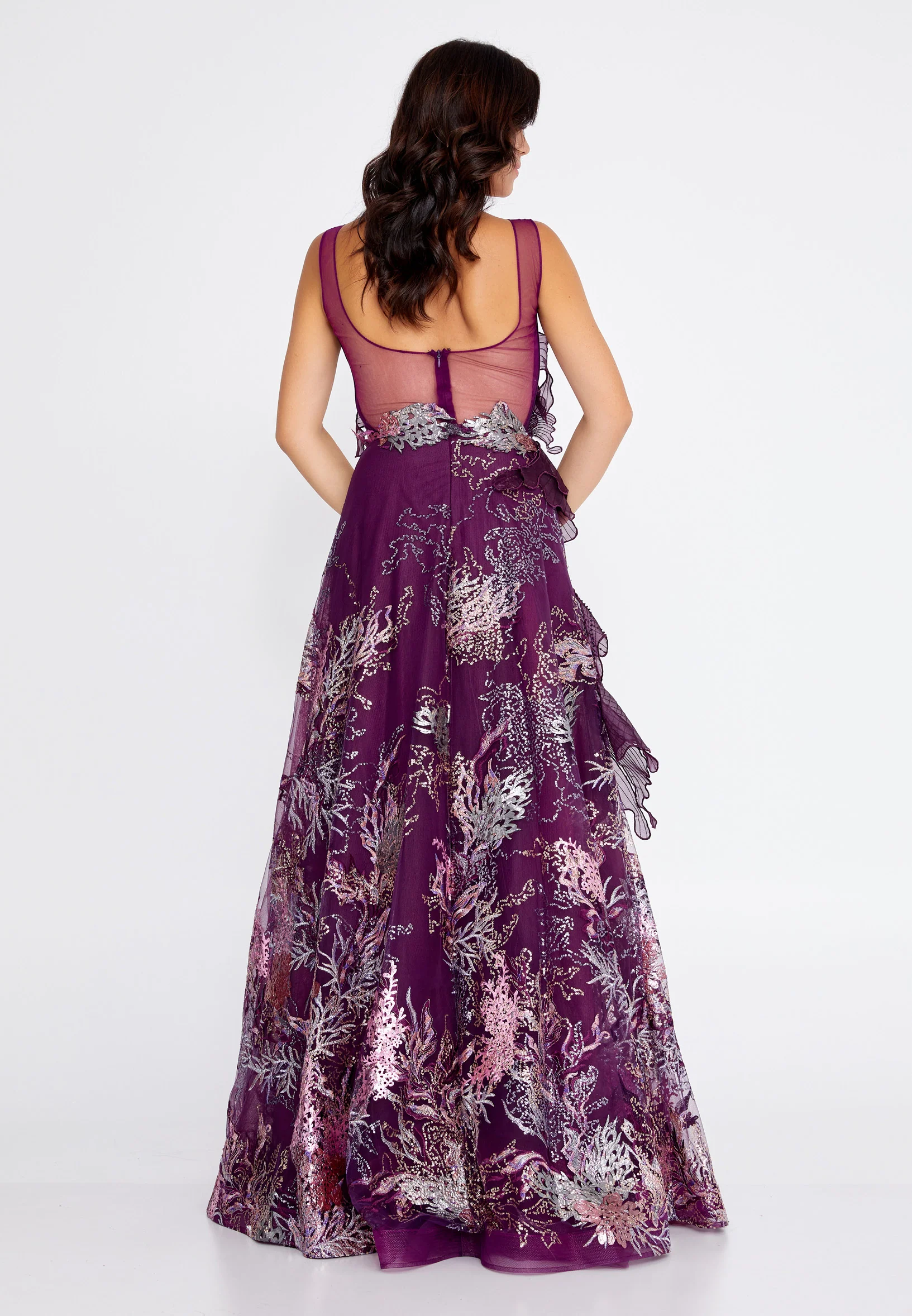 Sleeveless Maxi Tulle A - Line Regular Wedding Guest Dress pau4214 - Image 18