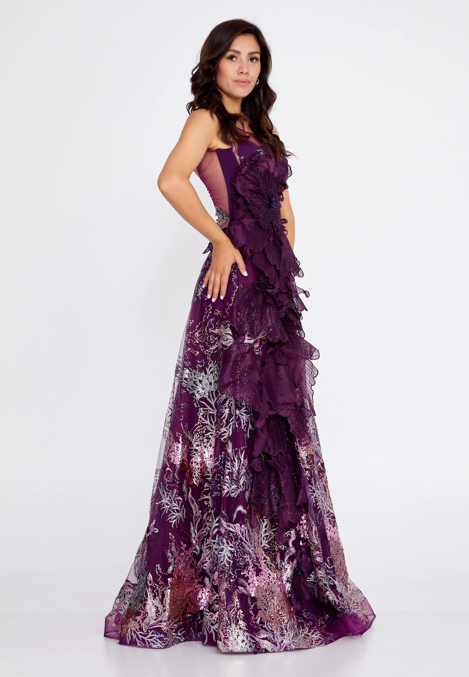 Sleeveless Maxi Tulle A - Line Regular Wedding Guest Dress pau4214 - Image 19