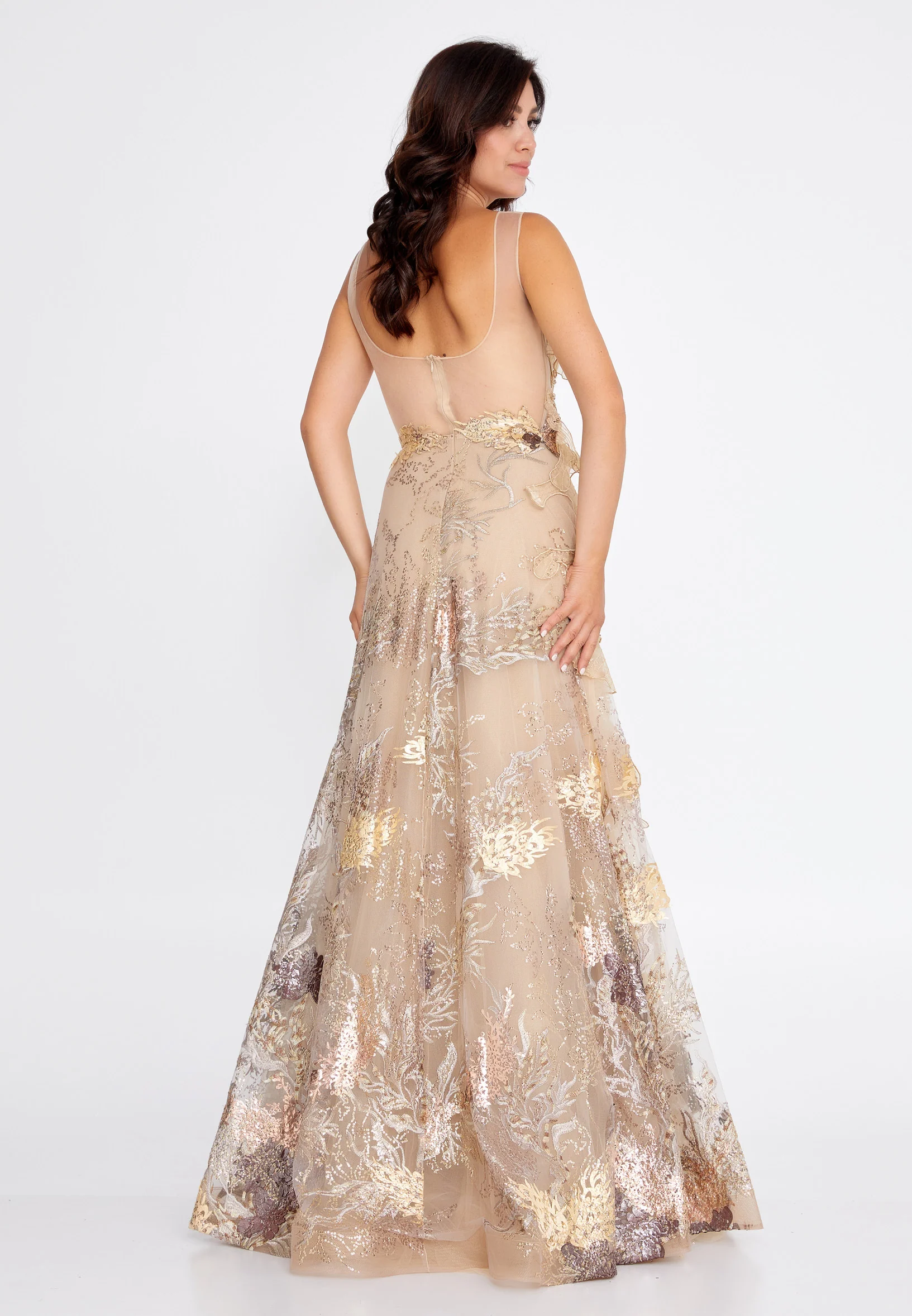 Sleeveless Maxi Tulle A - Line Regular Wedding Guest Dress pau4214 - Image 2