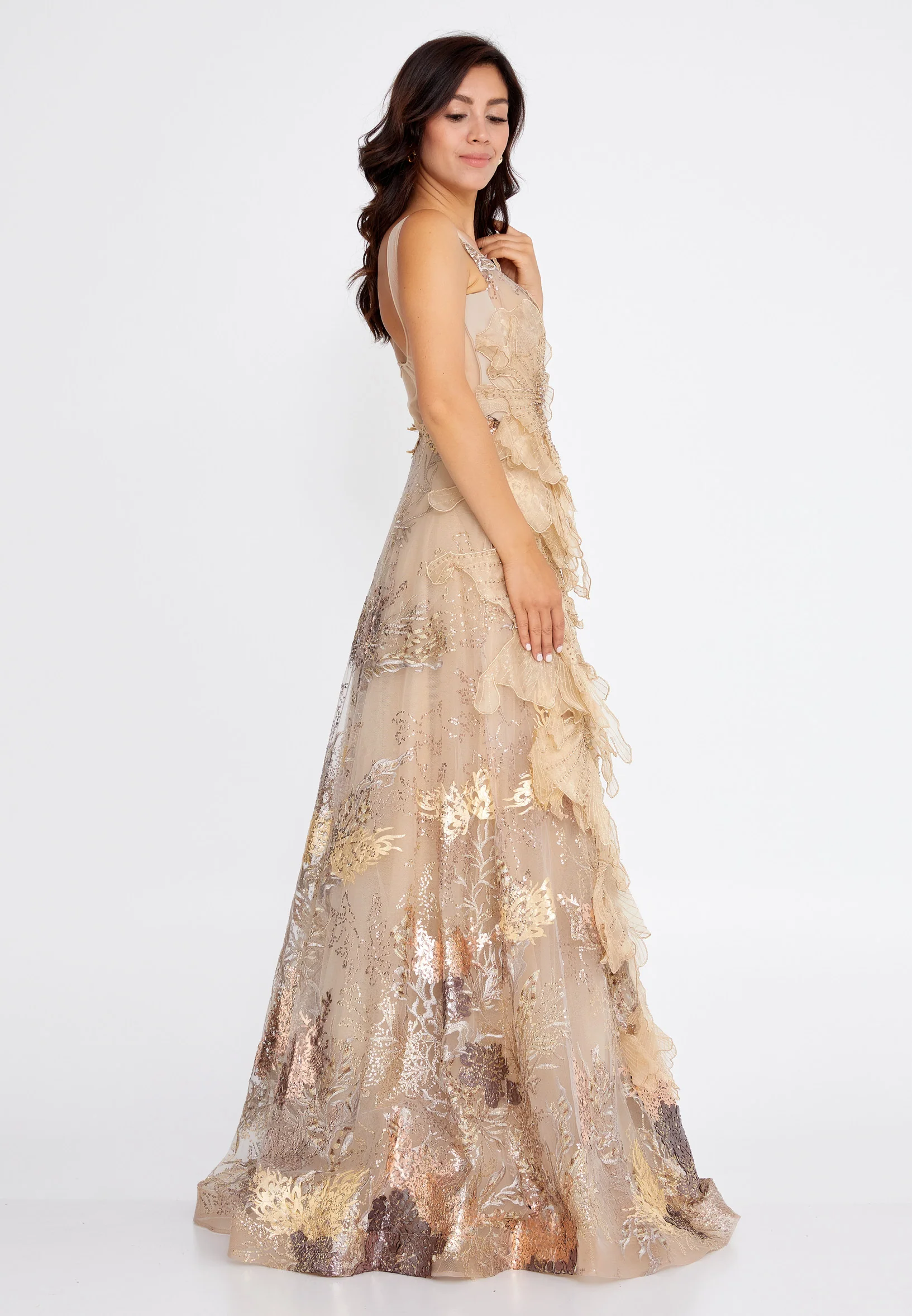 Sleeveless Maxi Tulle A - Line Regular Wedding Guest Dress pau4214 - Image 3