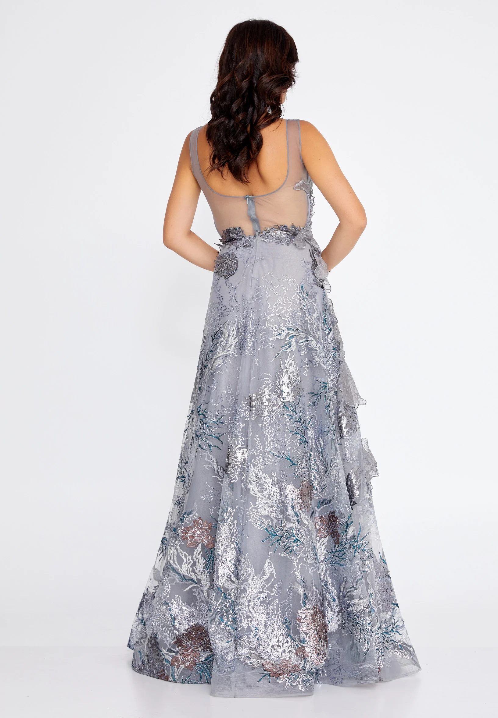 Sleeveless Maxi Tulle A - Line Regular Wedding Guest Dress pau4214 - Image 6