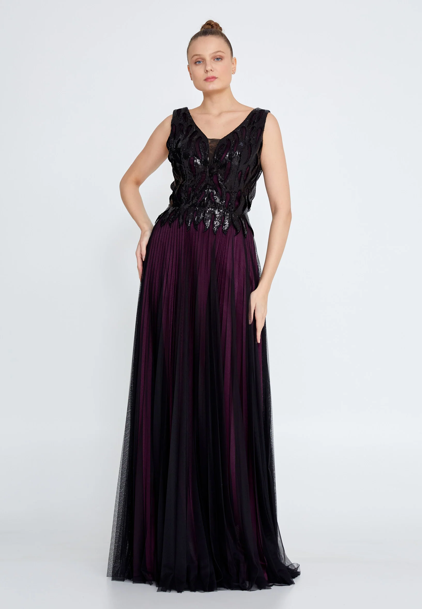 Sleeveless Maxi Tulle A - Line Regular Wedding Guest Dress rmn2970 - Image 4