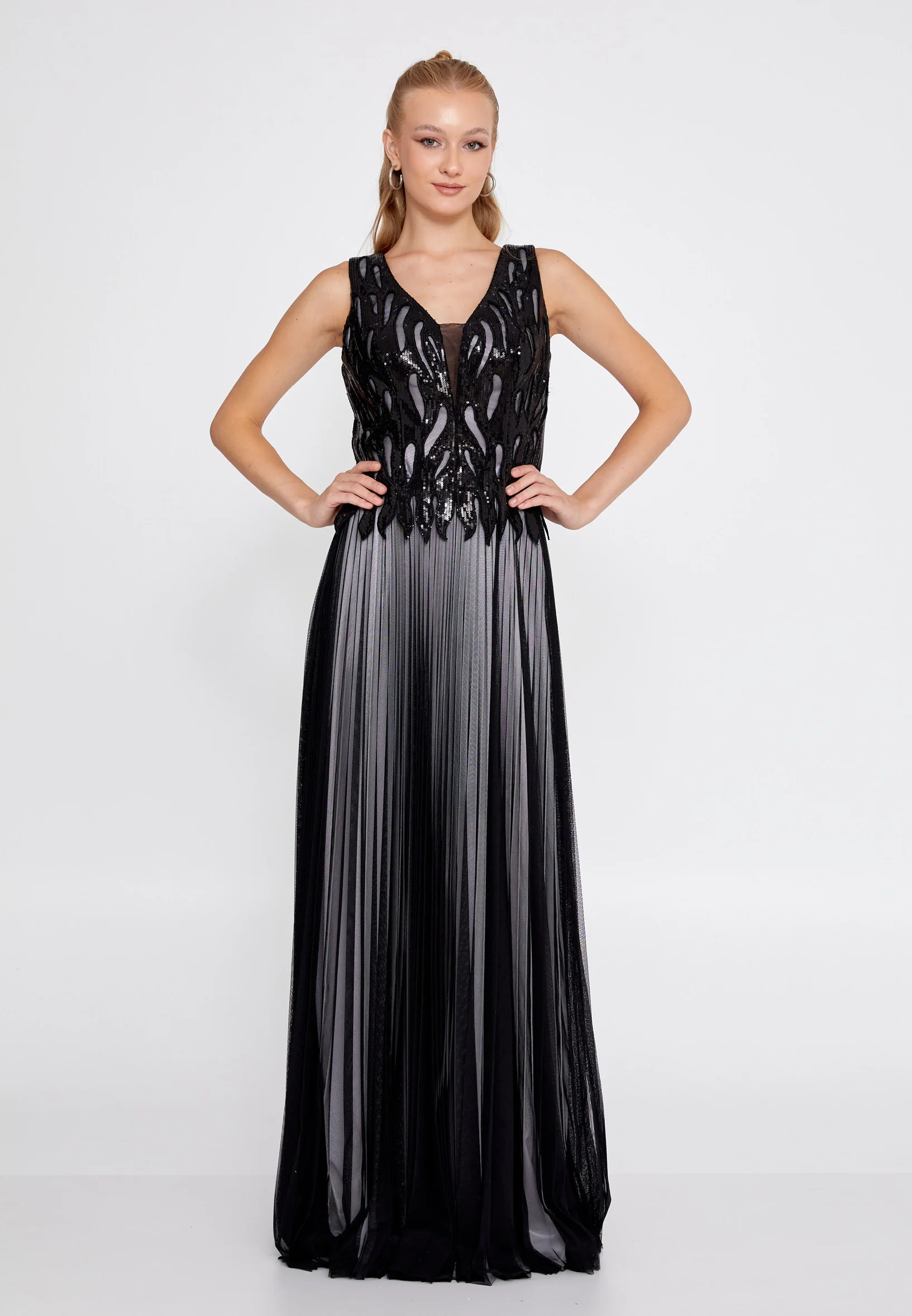 Sleeveless Maxi Tulle A - Line Regular Wedding Guest Dress rmn2970 - Image 5
