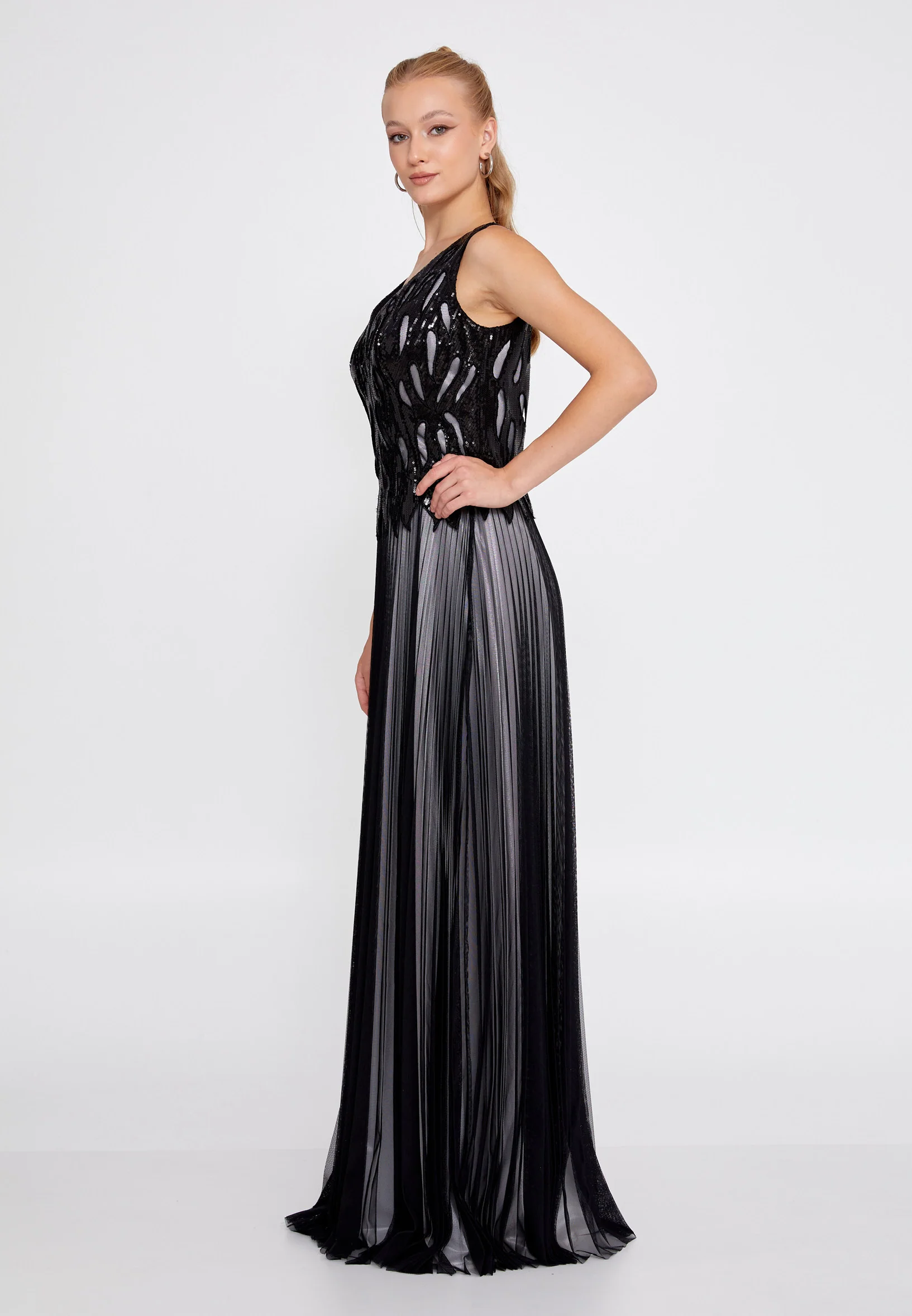 Sleeveless Maxi Tulle A - Line Regular Wedding Guest Dress rmn2970 - Image 7