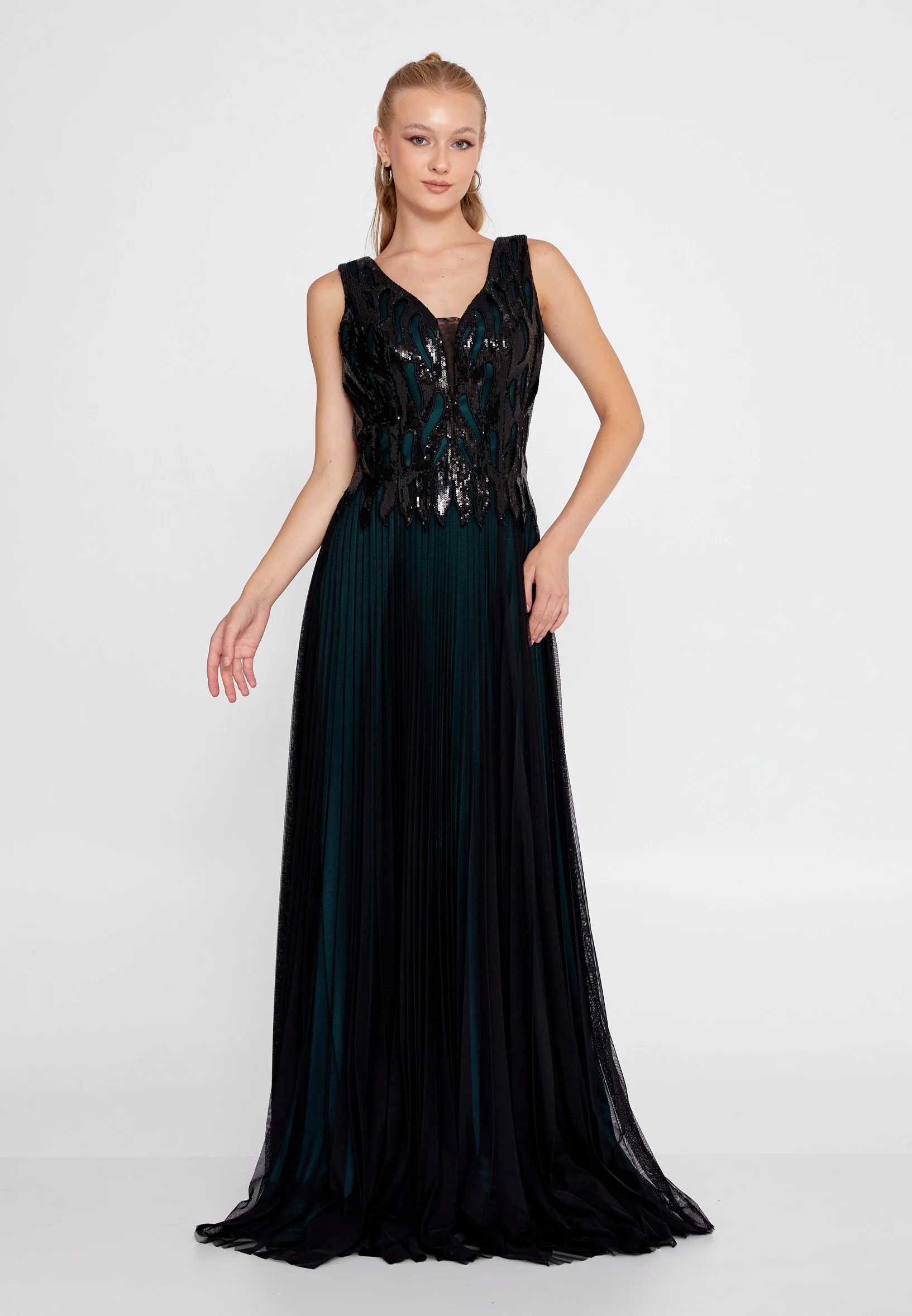 Sleeveless Maxi Tulle A - Line Regular Wedding Guest Dress rmn2970 - Image 9