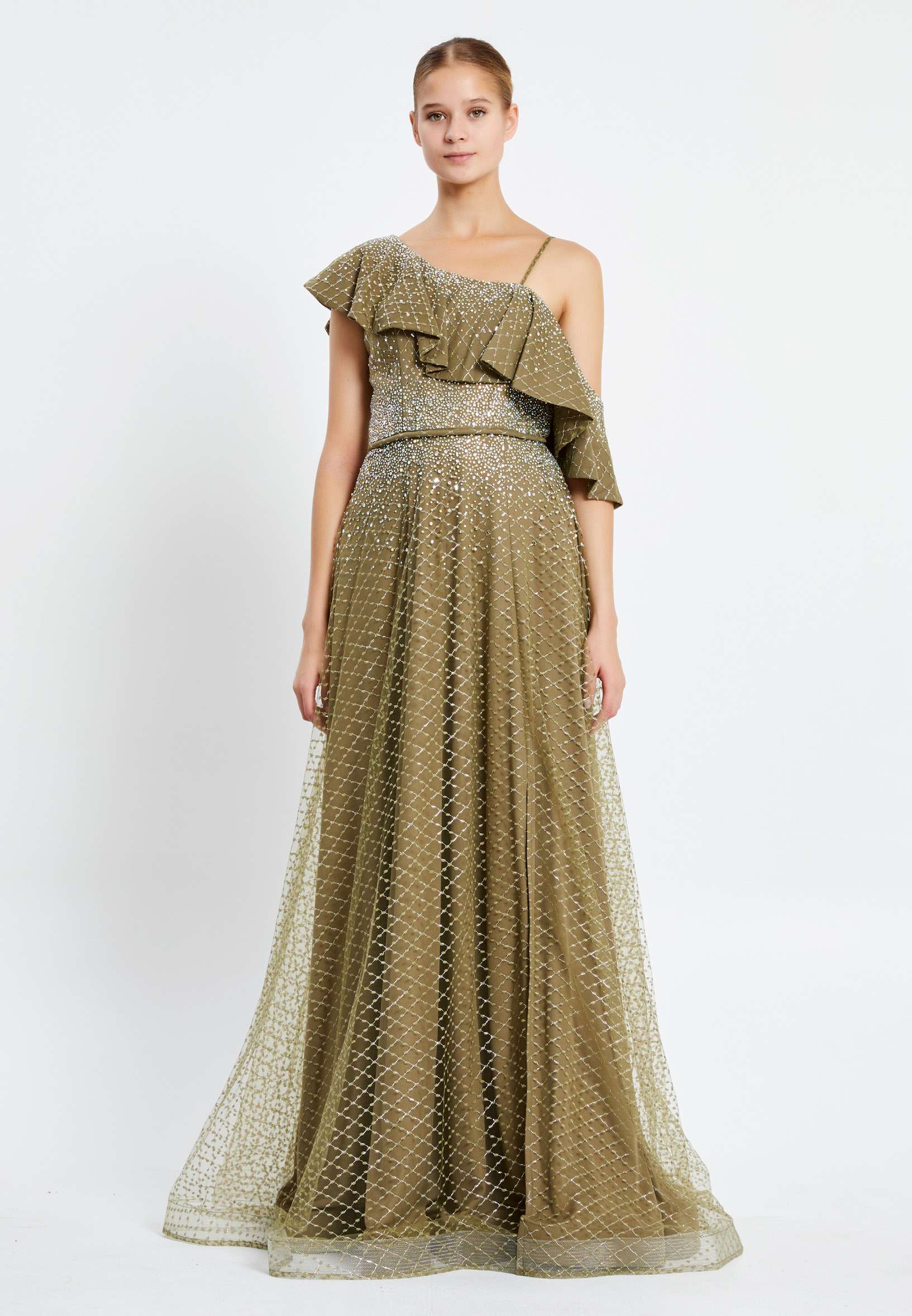 Sleeveless Maxi Tulle A - Line Regular Wedding Guest Dress rmn2978 - Image 5