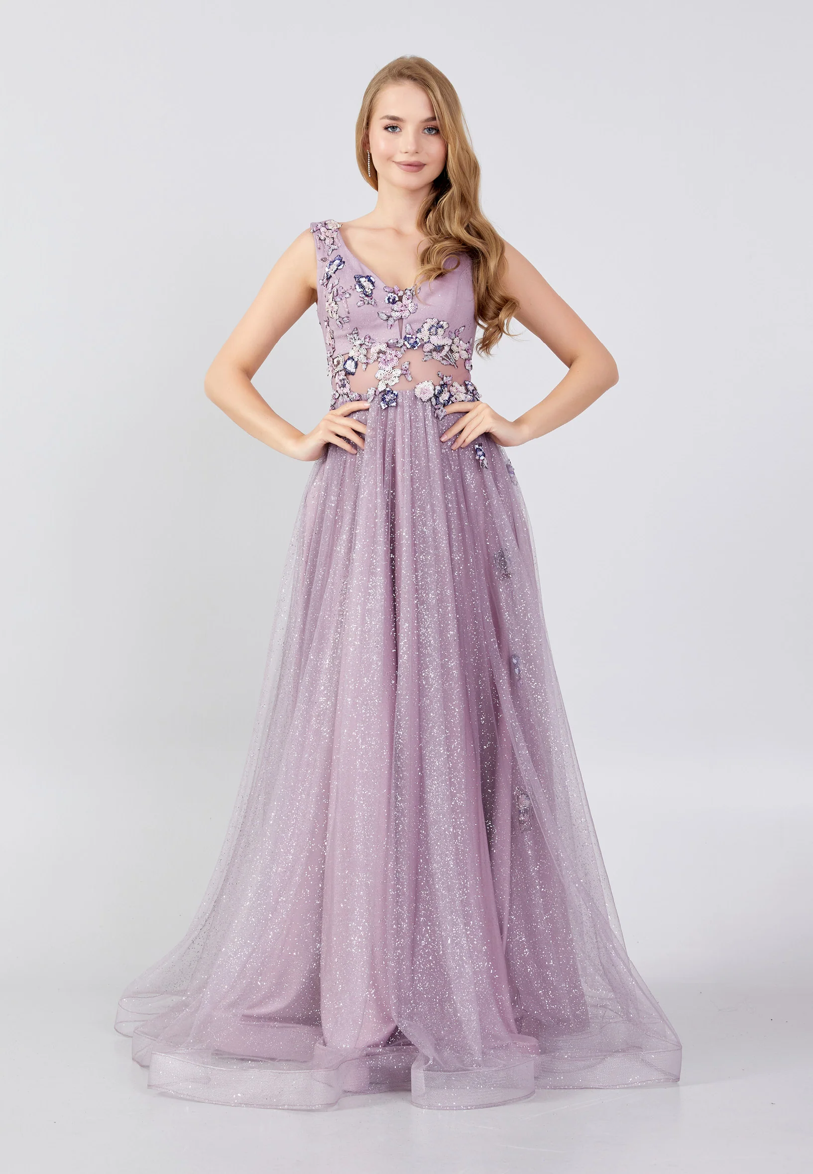 Sleeveless Maxi Tulle A - Line Regular Wedding Guest Dress swr5124