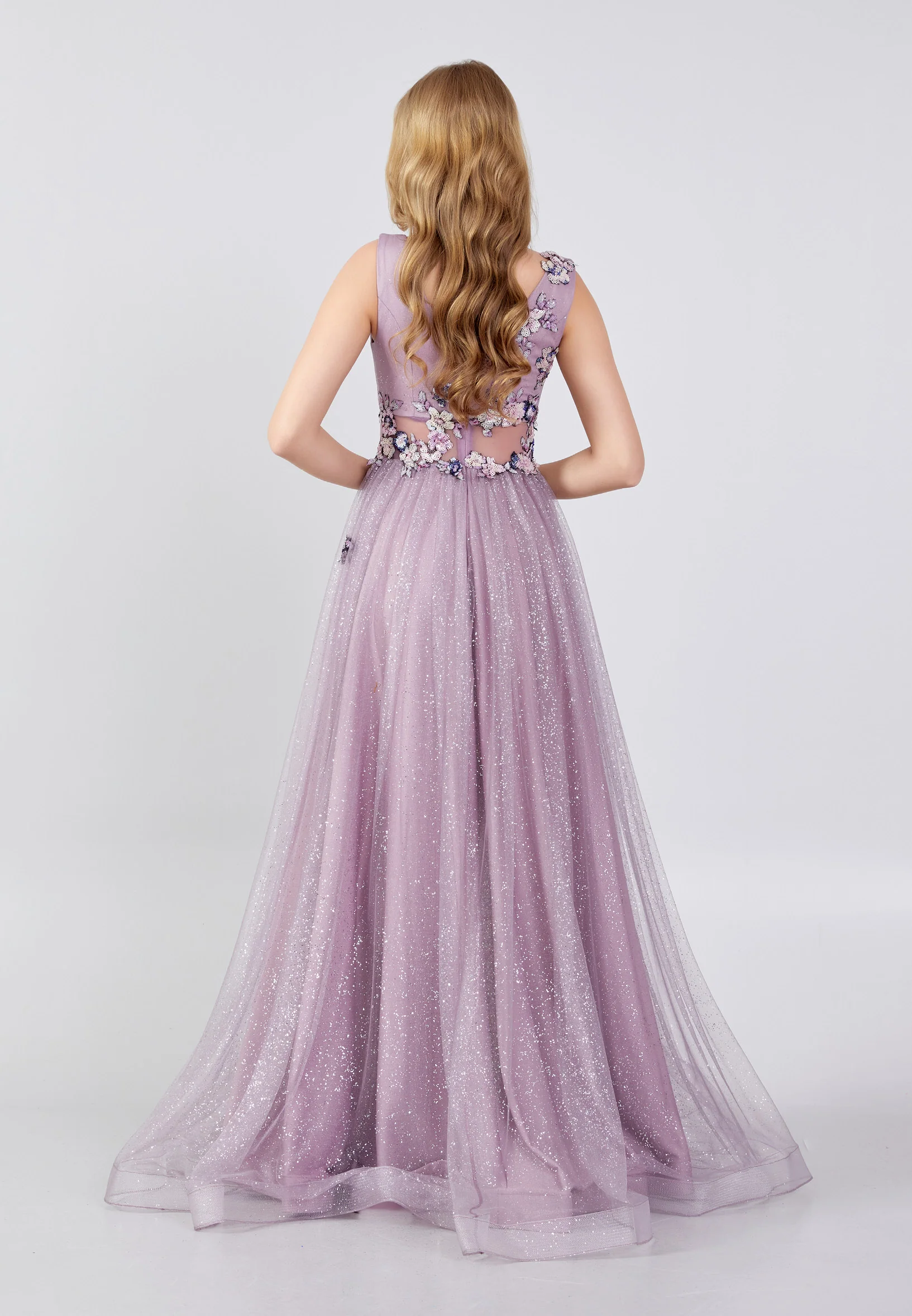 Sleeveless Maxi Tulle A - Line Regular Wedding Guest Dress swr5124 - Image 2