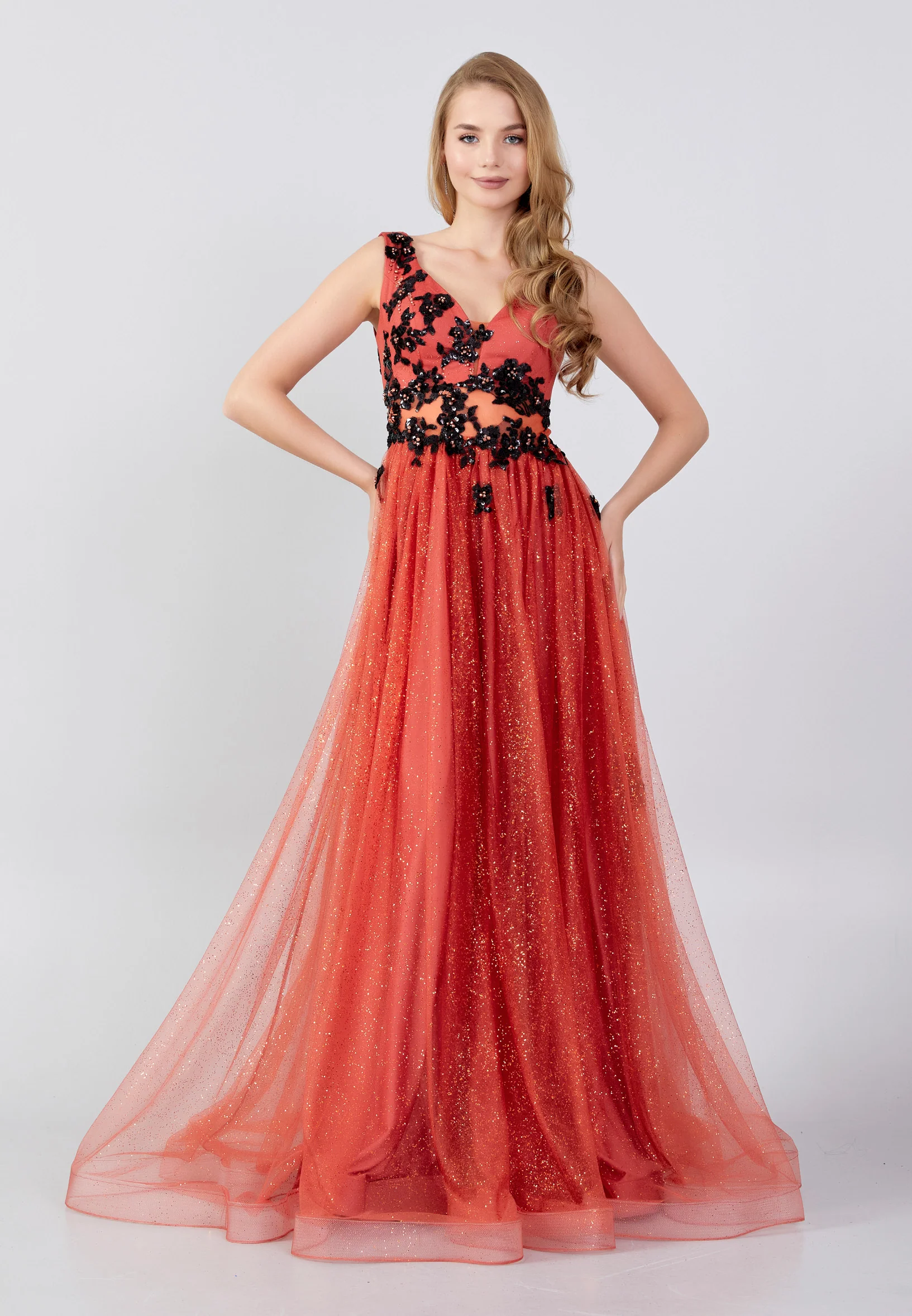 Sleeveless Maxi Tulle A - Line Regular Wedding Guest Dress swr5124 - Image 9