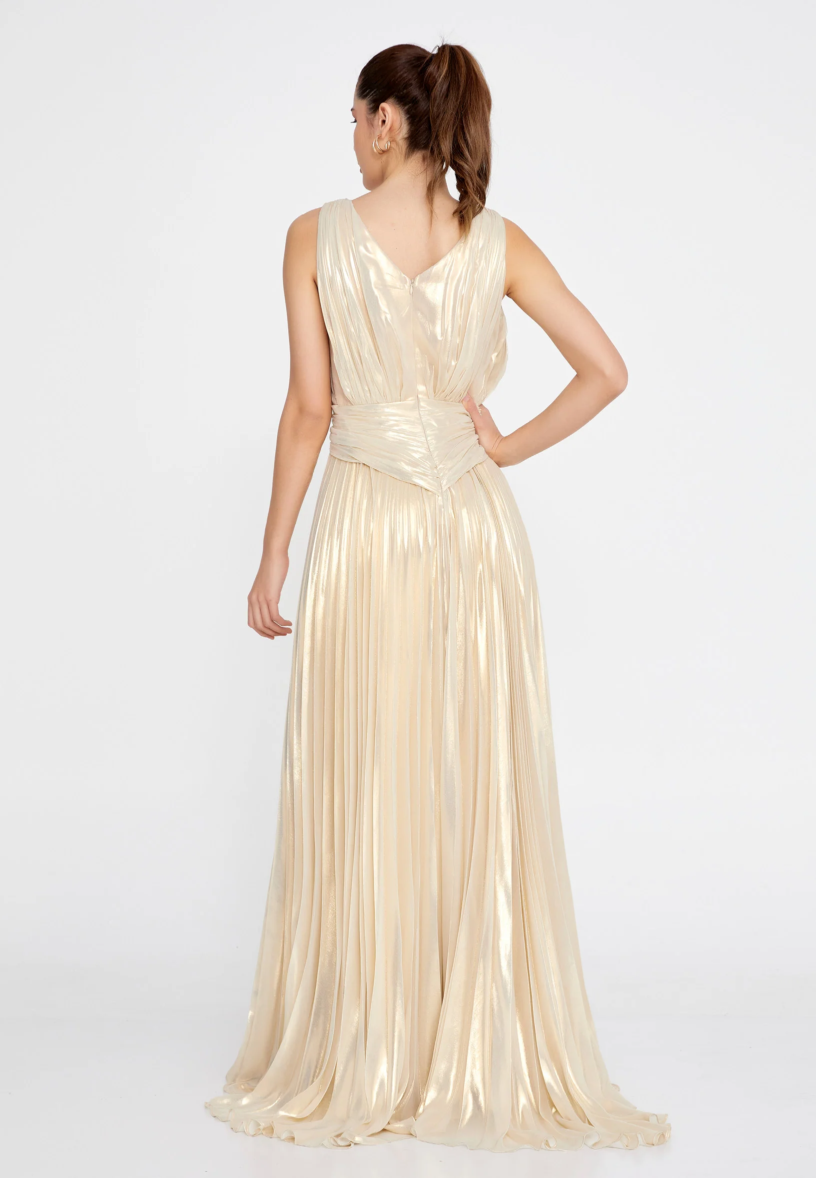 Sleeveless Maxi Tulle Column Regular Evening Dress mtn22101 - Image 10