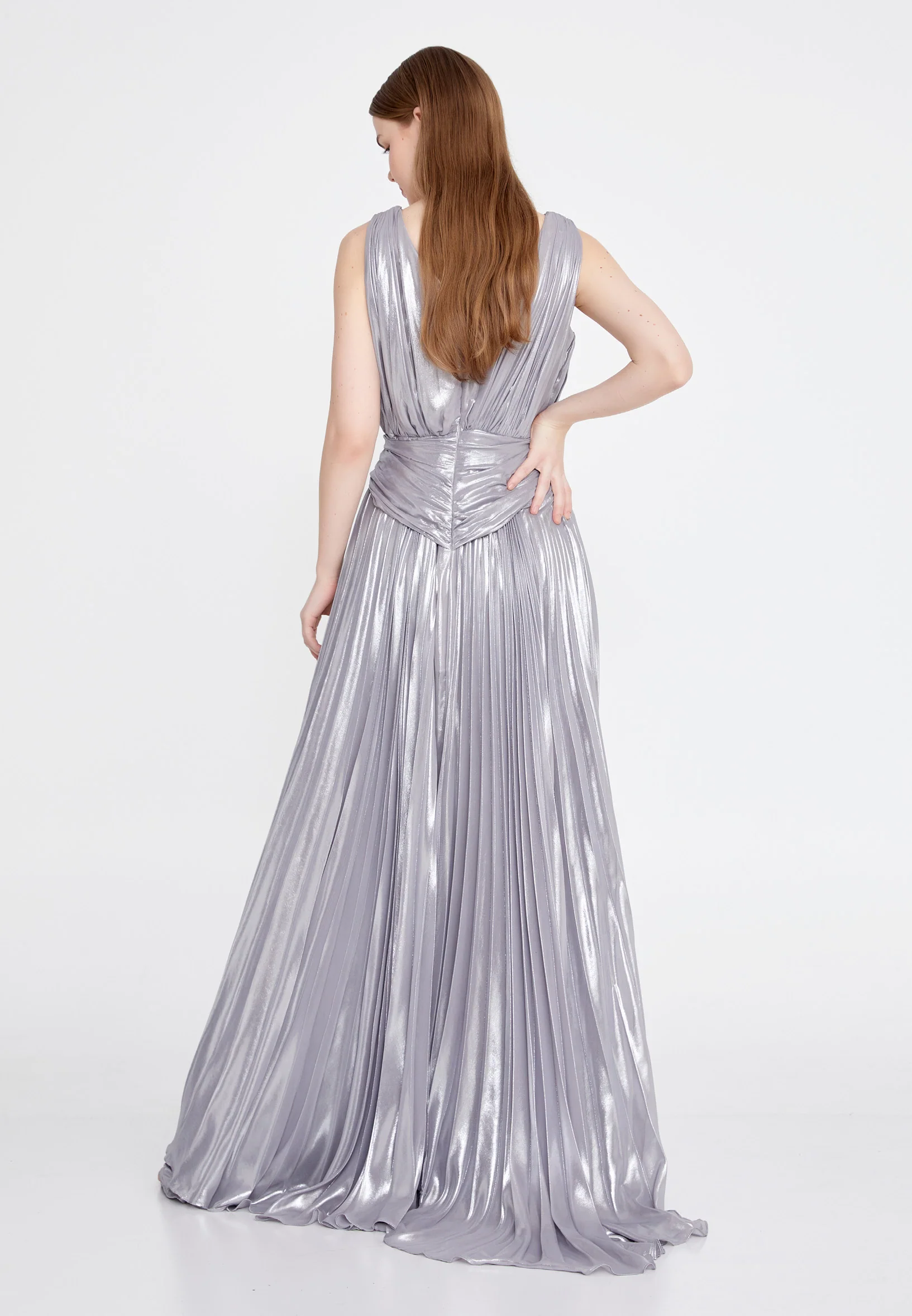Sleeveless Maxi Tulle Column Regular Evening Dress mtn22101 - Image 14